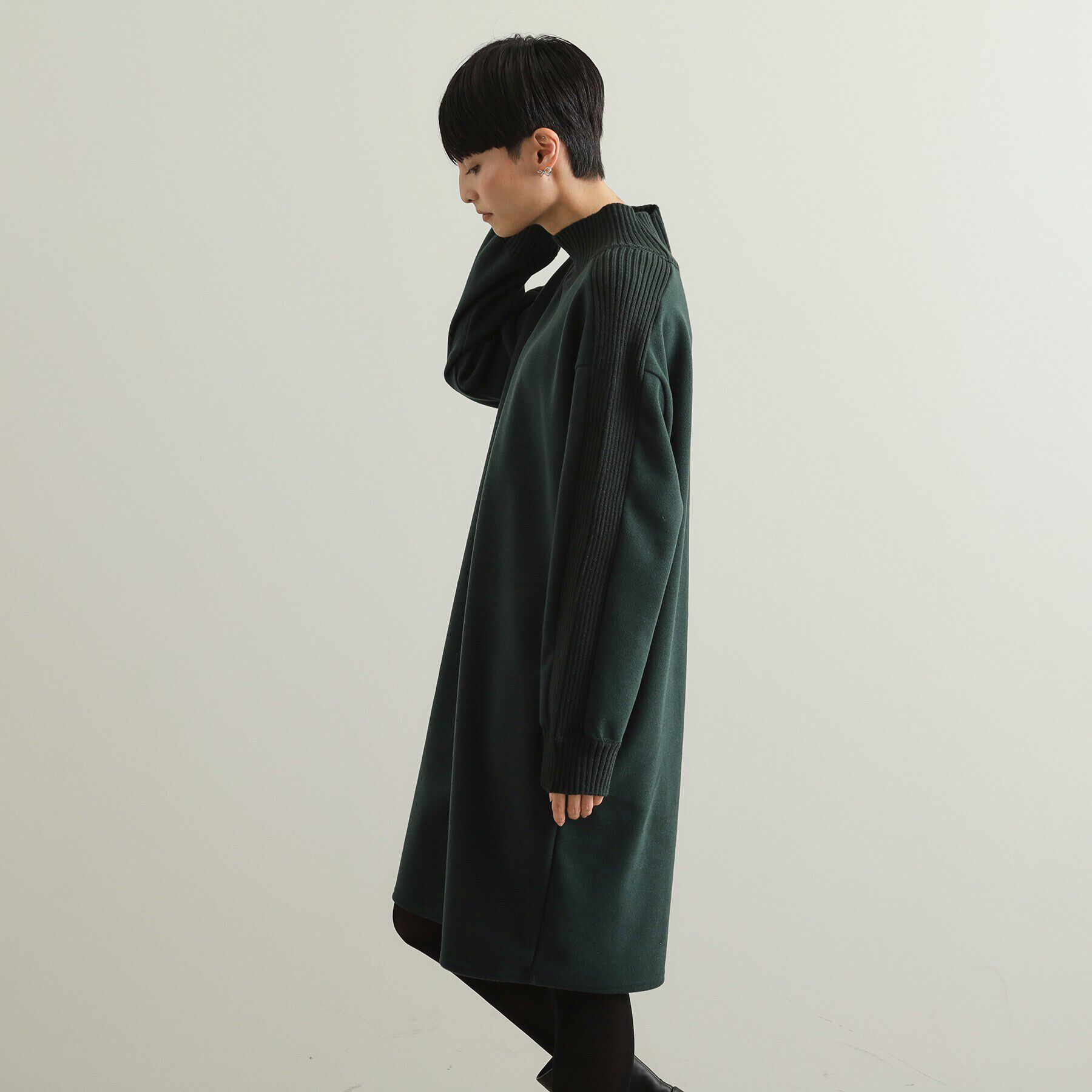 OPAQUE.CLIP「ウールライクメルトンミディワンピース【洗濯機洗い可】」|ワンピース|