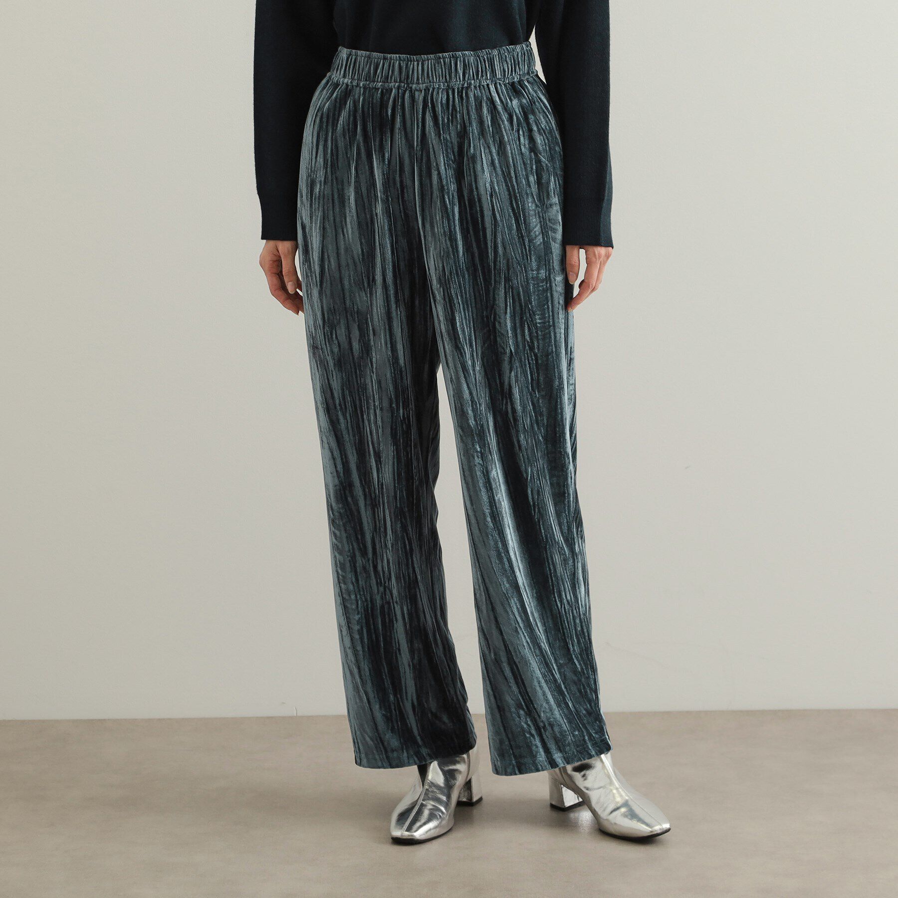 OPAQUE.CLIP「クラッシュベロア イージーワイドパンツ【洗濯機洗い可】」|その他|