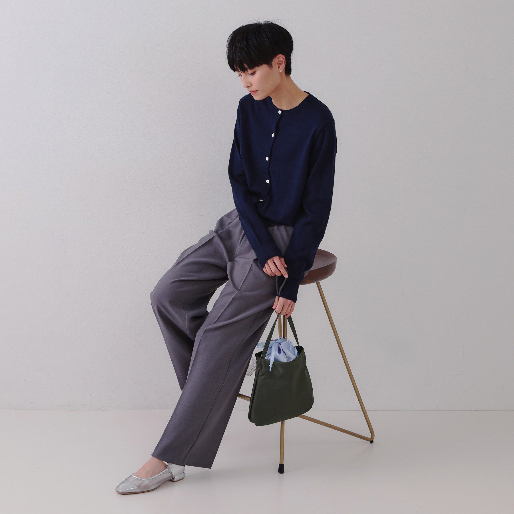 OPAQUE.CLIP「サテンコンビ巾着ワンショルダーバッグ」|ショルダー・メッセンジャー|