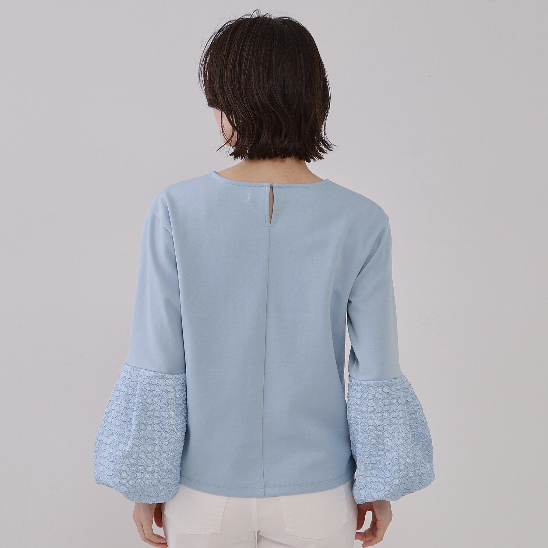 OPAQUE.CLIP「ジャカードバルーンスリーブトップス【洗濯機洗い可】」|Tシャツ・カットソー|