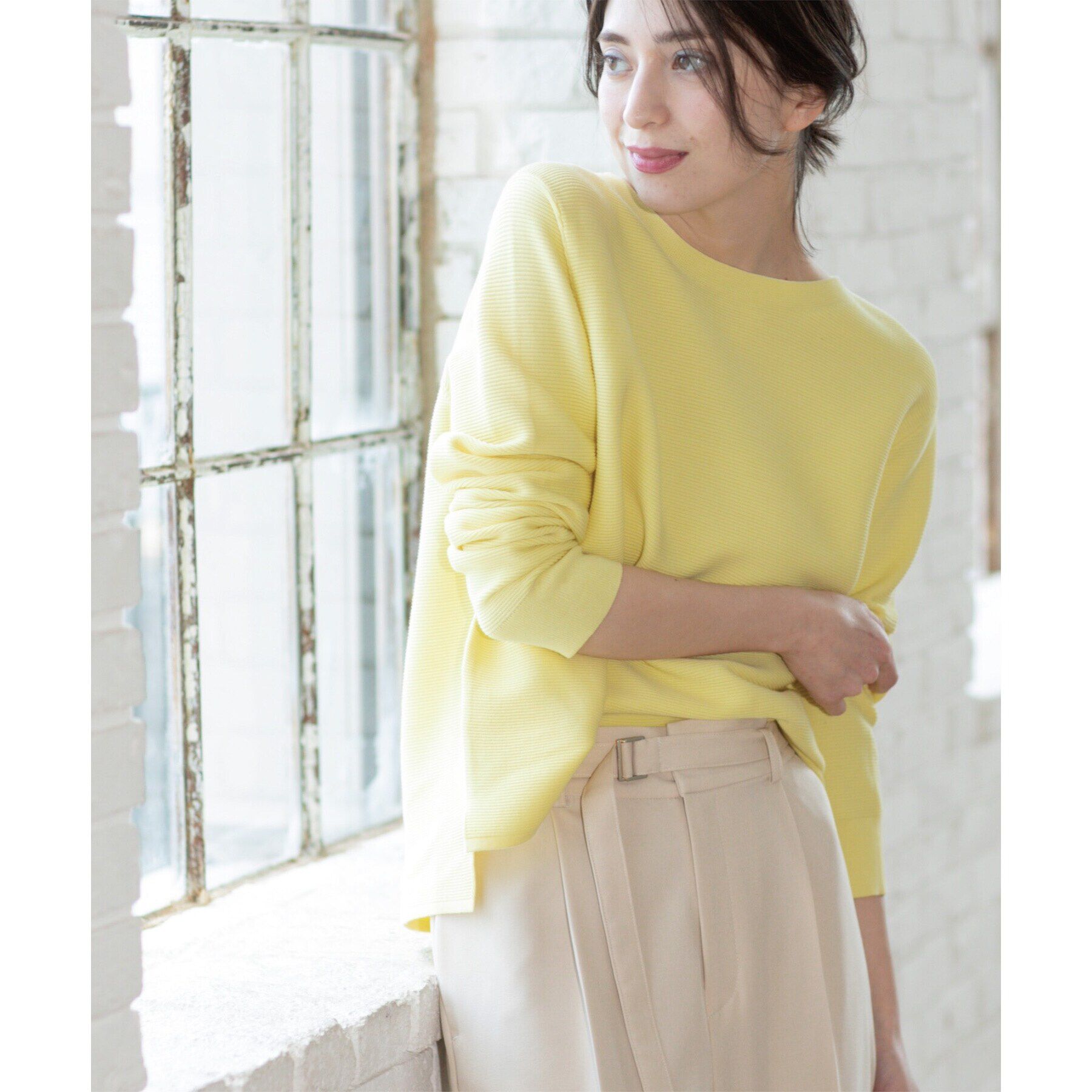 OPAQUE.CLIP「ボートネックニット/オーガニックコットン混【UV/洗濯機洗い可】」|ニット・セーター|