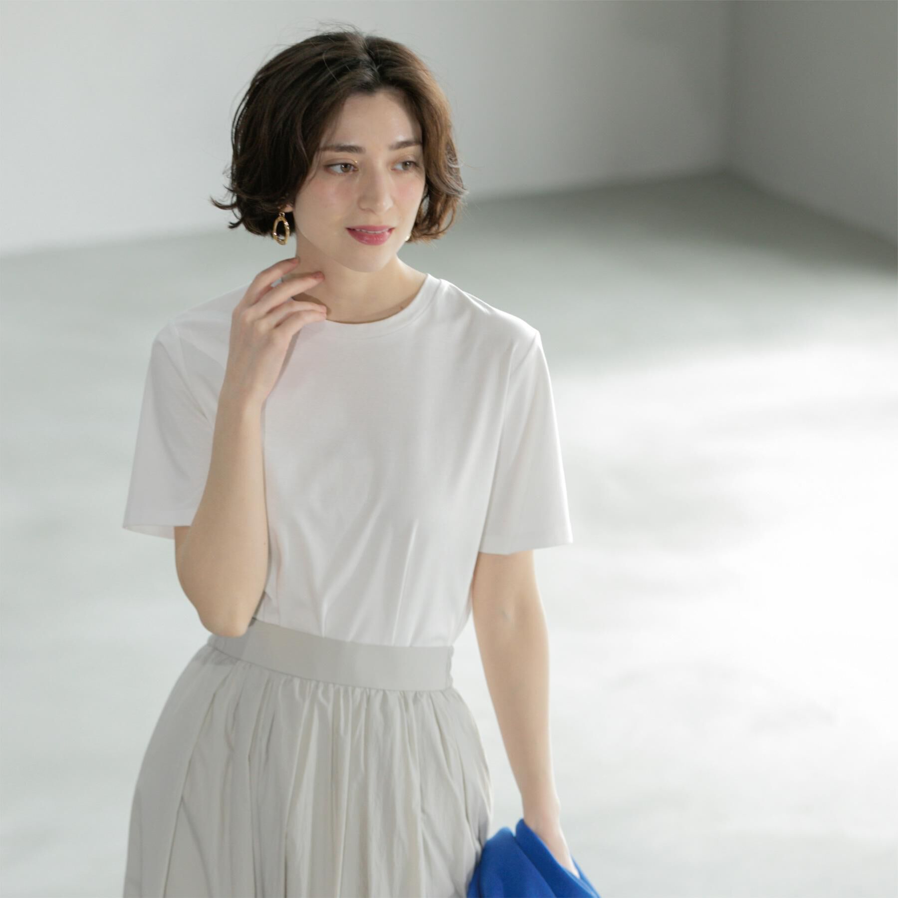 OPAQUE.CLIP「《5色展開/SS-LLサイズ》ベーシックTシャツ【UV/接触冷感/洗濯機洗い可】」|Tシャツ・カットソー|