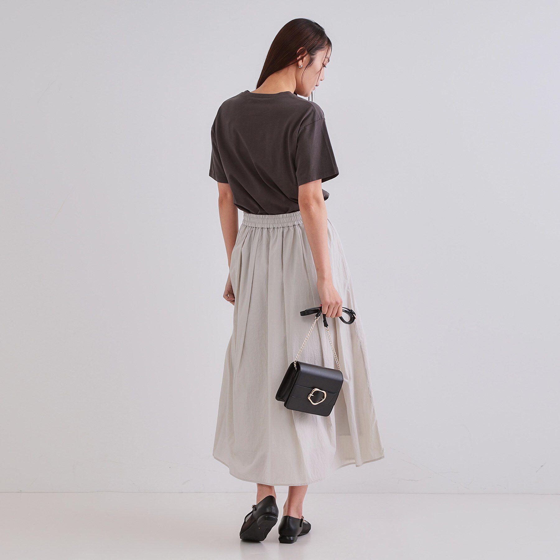 OPAQUE.CLIP「シアーヴィンテージイージーフレアスカート【洗濯機洗い可】」|スカート|