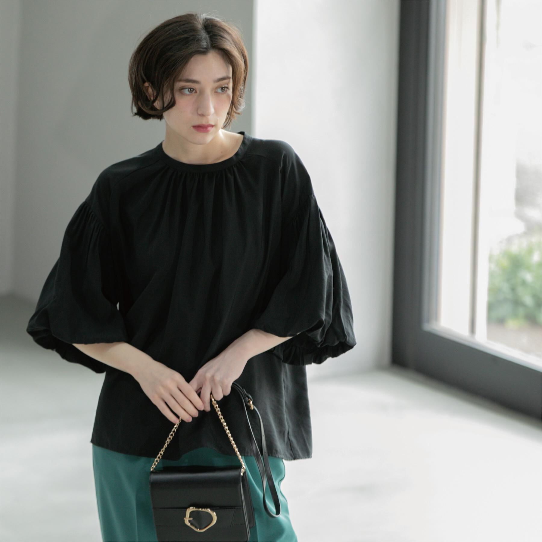 OPAQUE.CLIP「バルーンスリーブブラウス【洗濯機洗い可】」|シャツ・ブラウス|