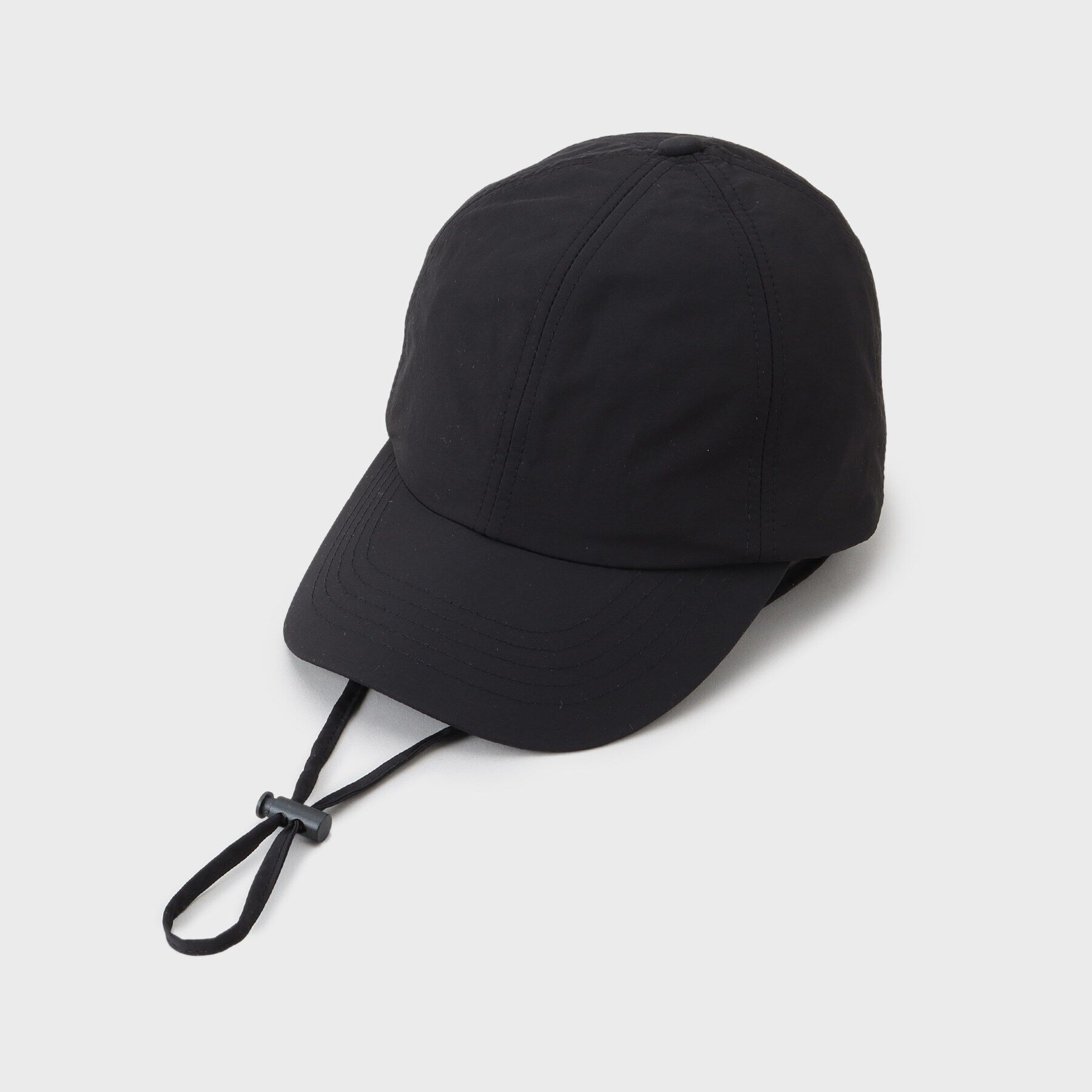 OPAQUE.CLIP「【取外し可】紐付きナイロンキャップ」|キャップ・キャスケット|ブラック(019)