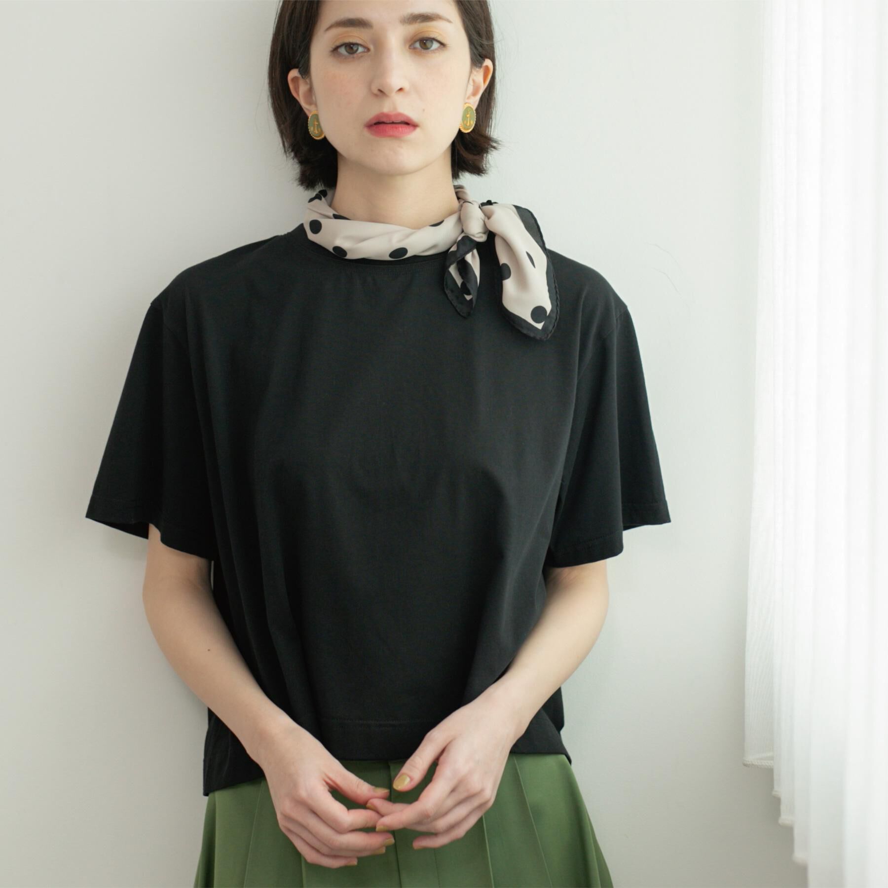 OPAQUE.CLIP「バックフレアショートTシャツ【洗濯機洗い可】」|Tシャツ・カットソー|