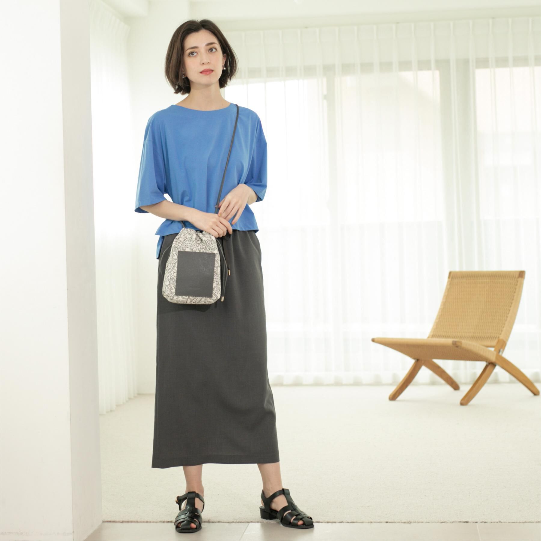 OPAQUE.CLIP「リネンライクイージースカート【洗濯機洗い可/吸水速乾/接触冷感】」|スカート|