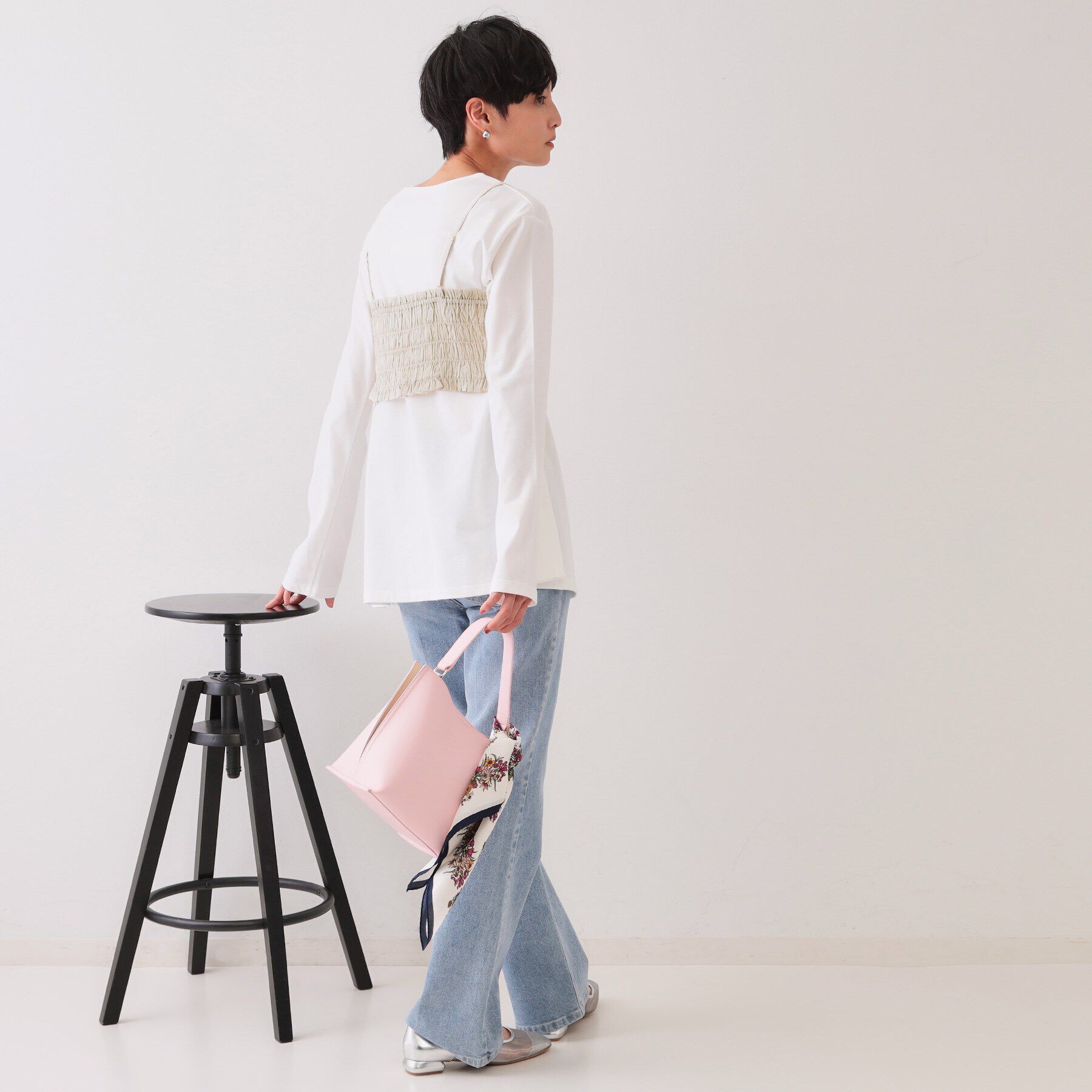 OPAQUE.CLIP「《ツインセット》シャーリングビスチェ&times;ロングTシャツ【洗濯機洗い可】」|その他|