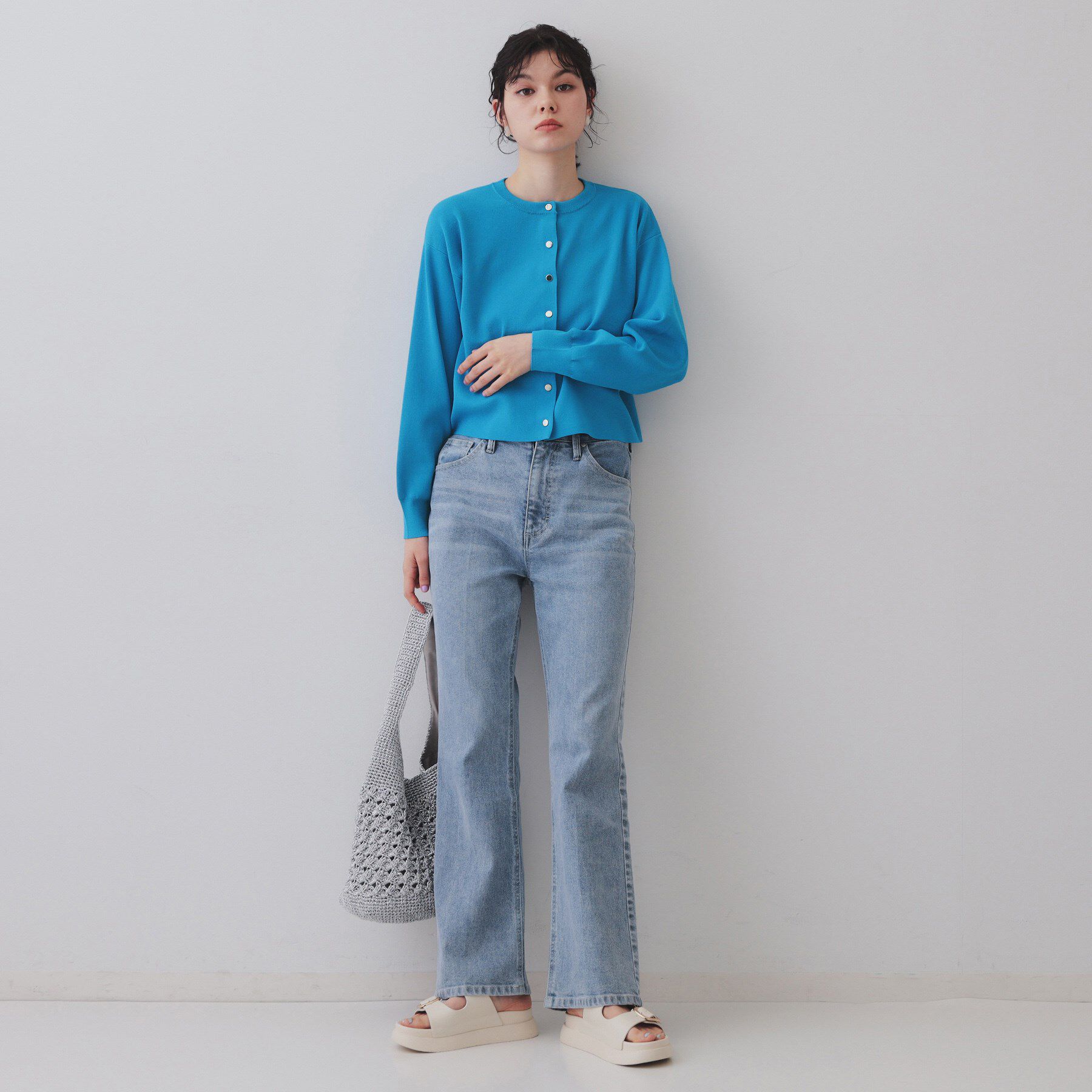 OPAQUE.CLIP「スナップボタンショートニットカーディガン【洗濯機洗い可/抗ピル】」|カーディガン|