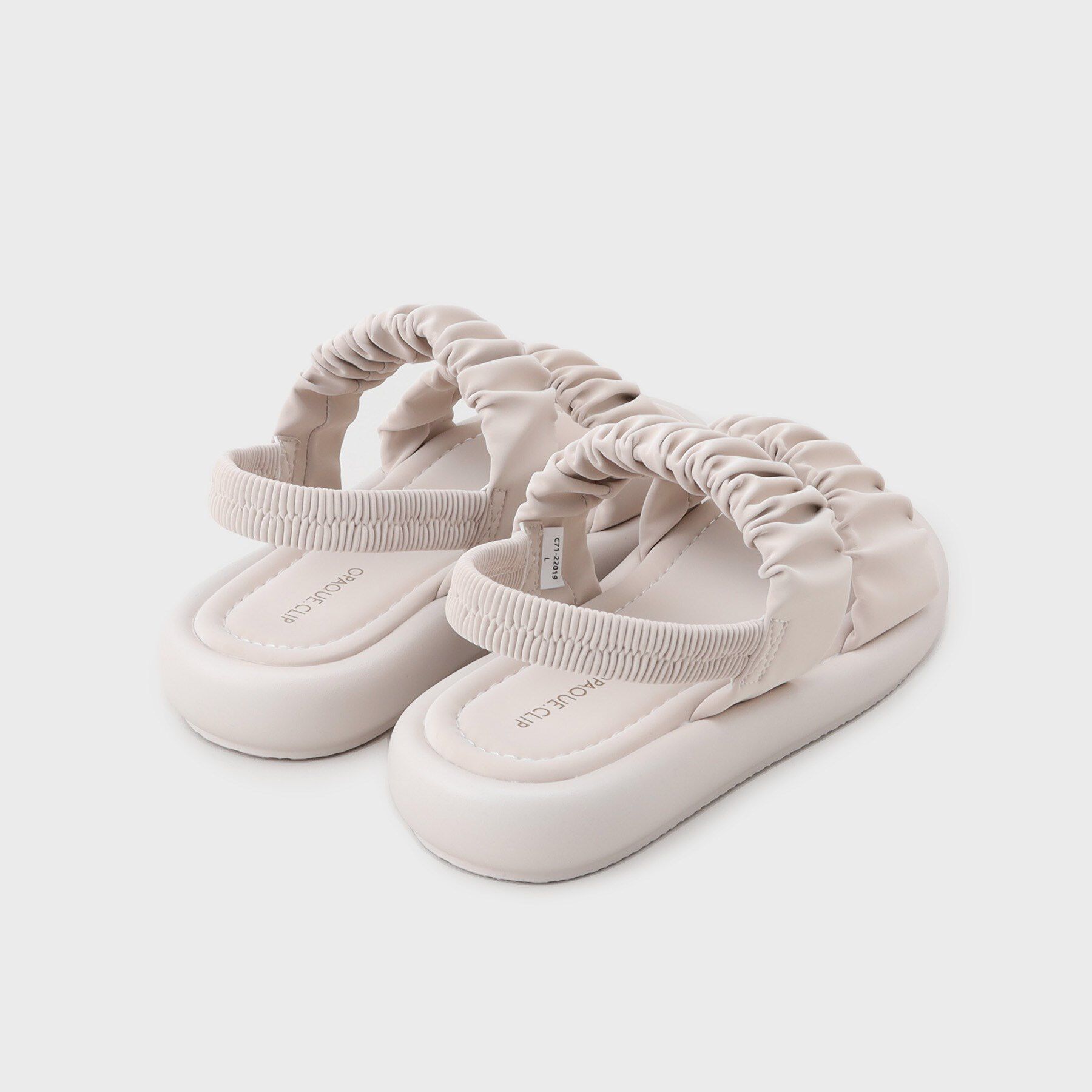 OPAQUE.CLIP「ギャザーベルト厚底フットベッドサンダル」|サンダル|