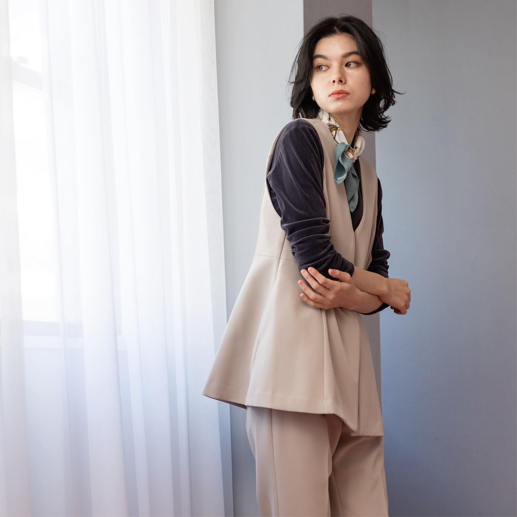 OPAQUE.CLIP「ペプラムジレ/セットアップ対応可【洗濯機OK】」|ベスト・ジレ|