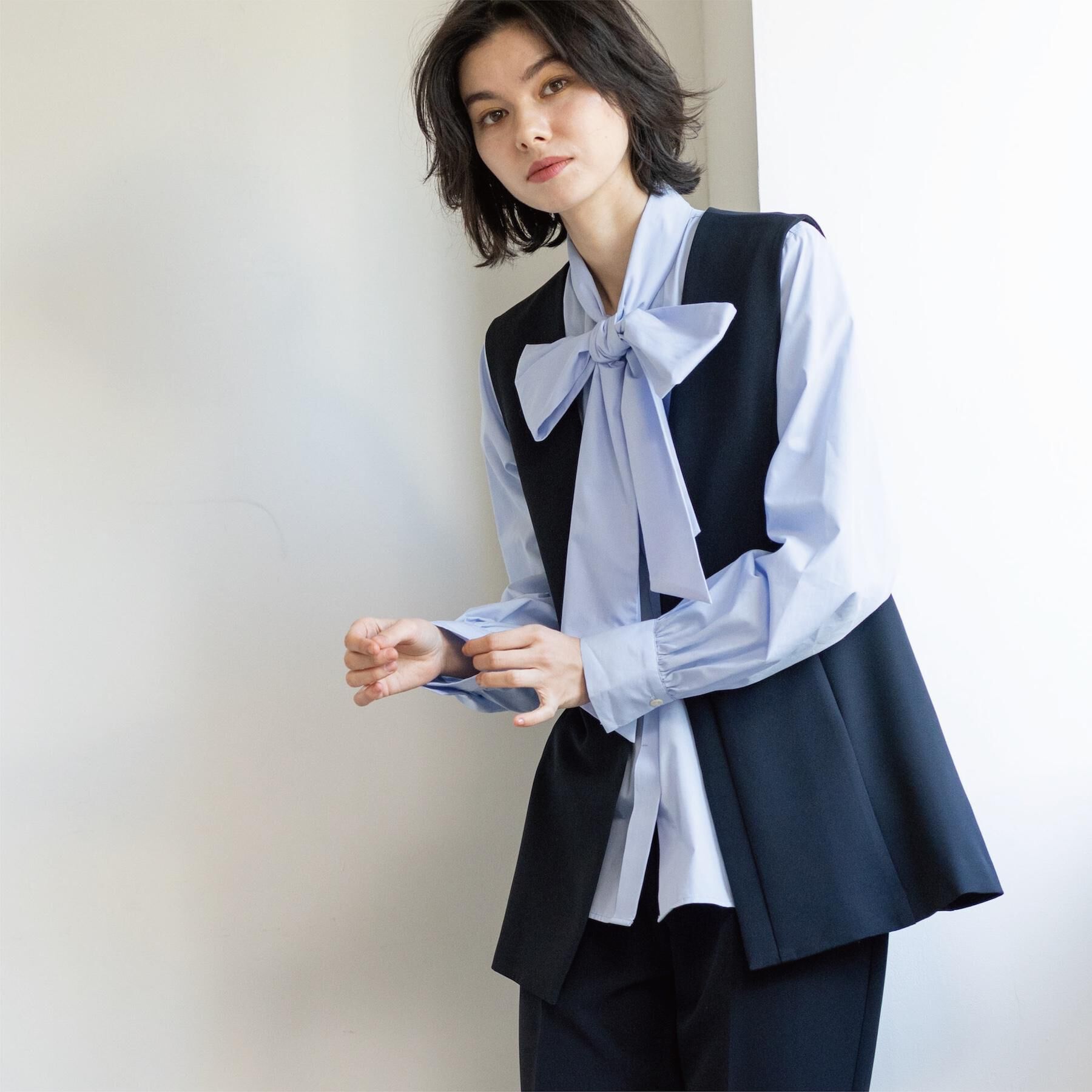 OPAQUE.CLIP「ペプラムジレ/セットアップ対応可【洗濯機OK】」|ベスト・ジレ|