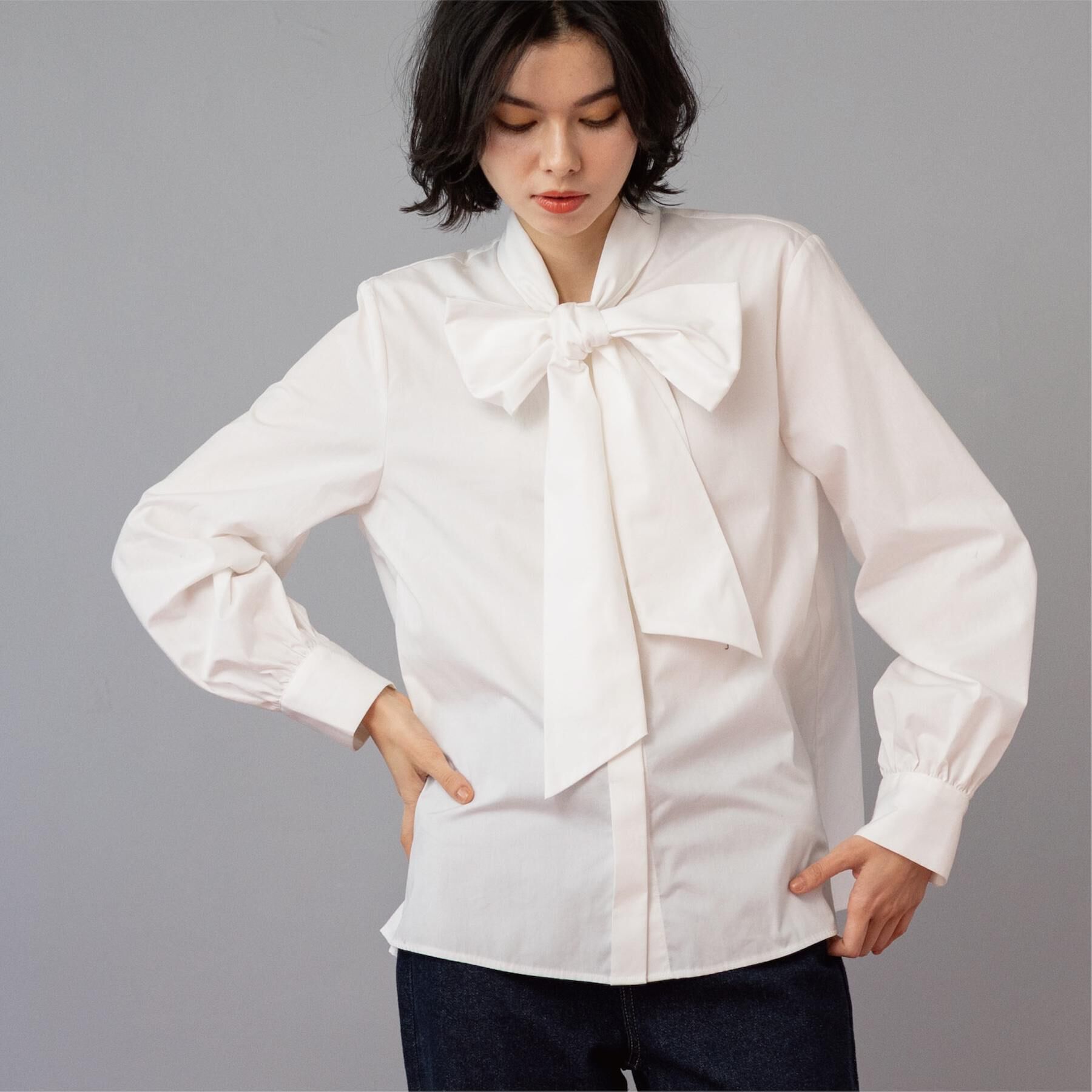 OPAQUE.CLIP「≪通勤・セレモニー対応≫ボウタイシャツブラウス【洗濯機OK】」|シャツ・ブラウス|