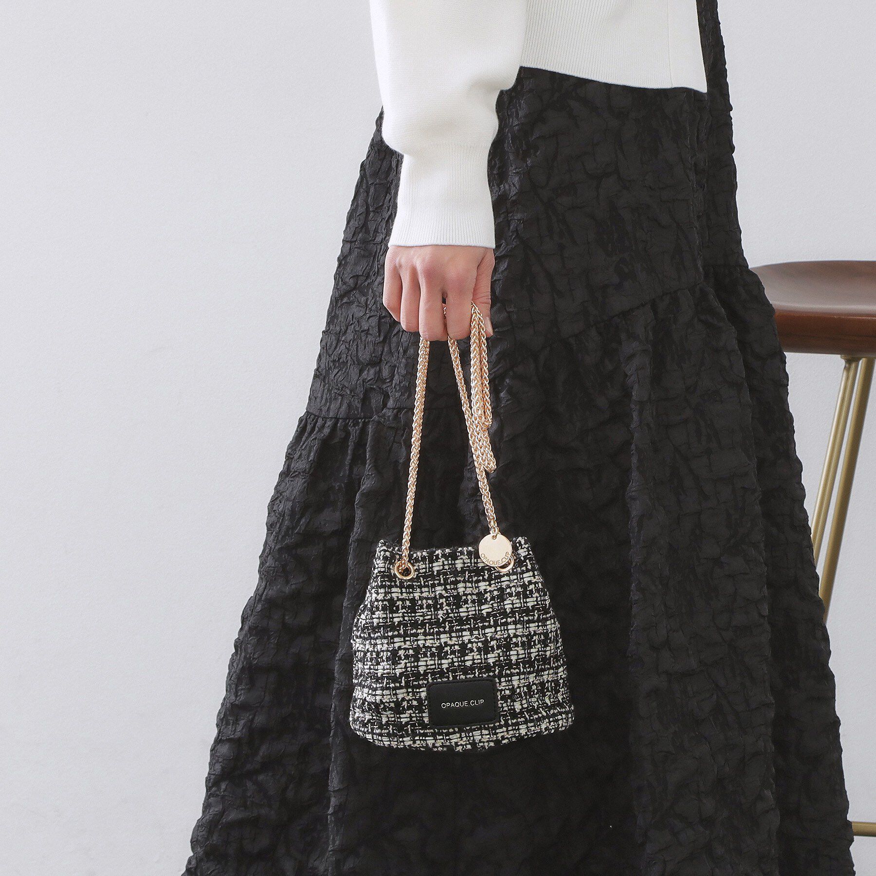 OPAQUE.CLIP「【2WAY】ツイードコンビミニショルダー」|ショルダー・メッセンジャー|