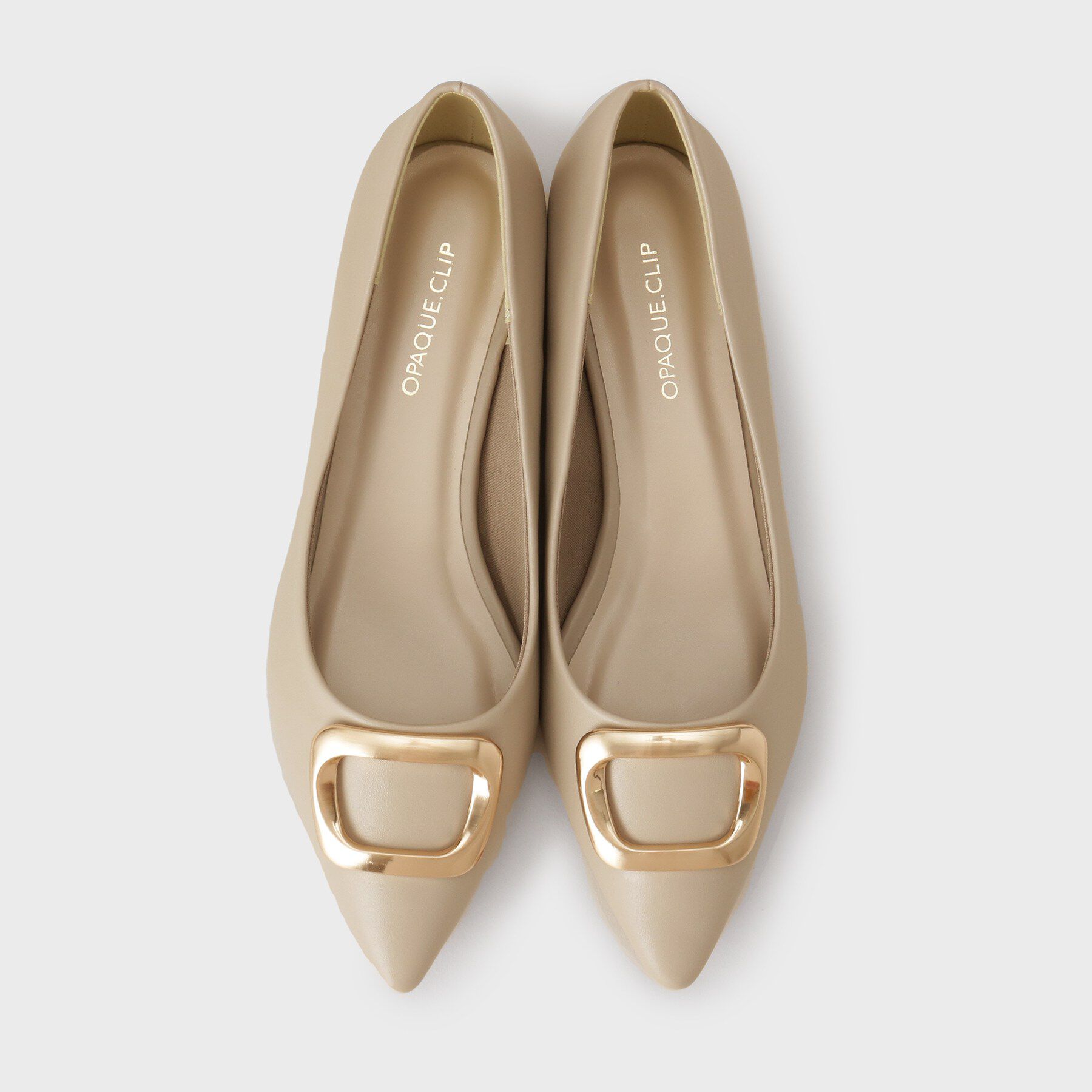 OPAQUE.CLIP「デザインバックル付ポインテッドフラットパンプス」|パンプス|
