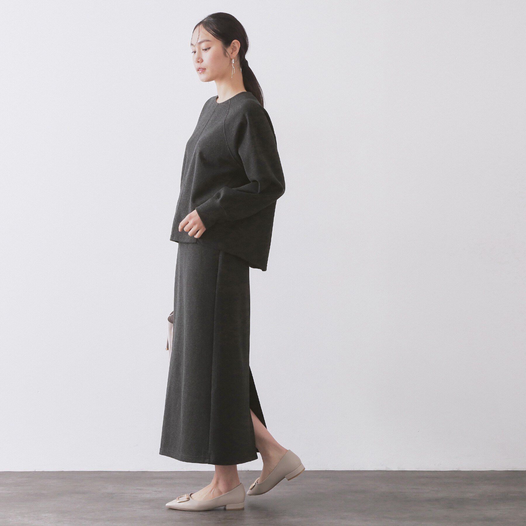 OPAQUE.CLIP「イージーナロースカート/セットアップ対応【洗濯機OK】」|スカート|