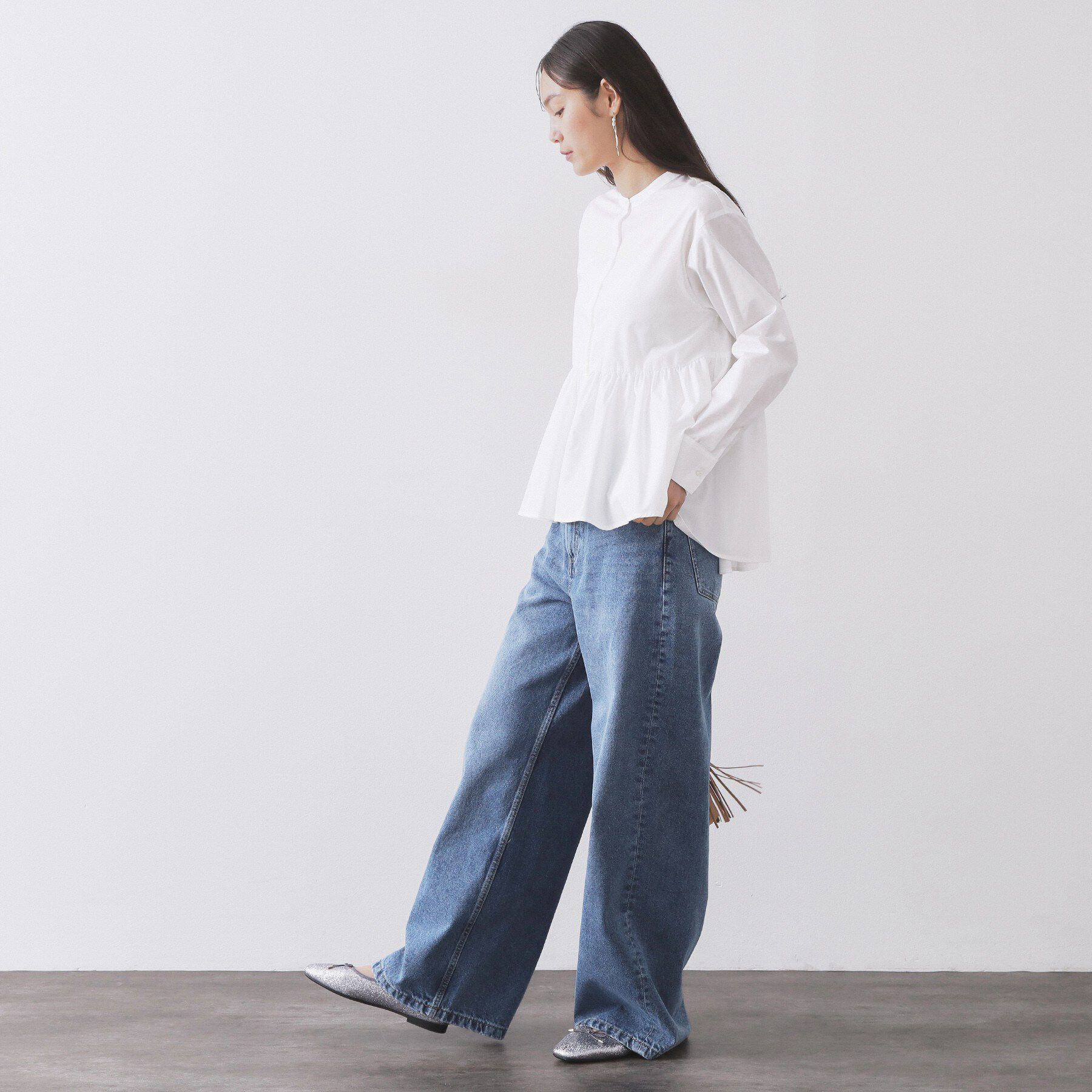 OPAQUE.CLIP「ペプラムシャツ【洗濯機OK】」|シャツ・ブラウス|