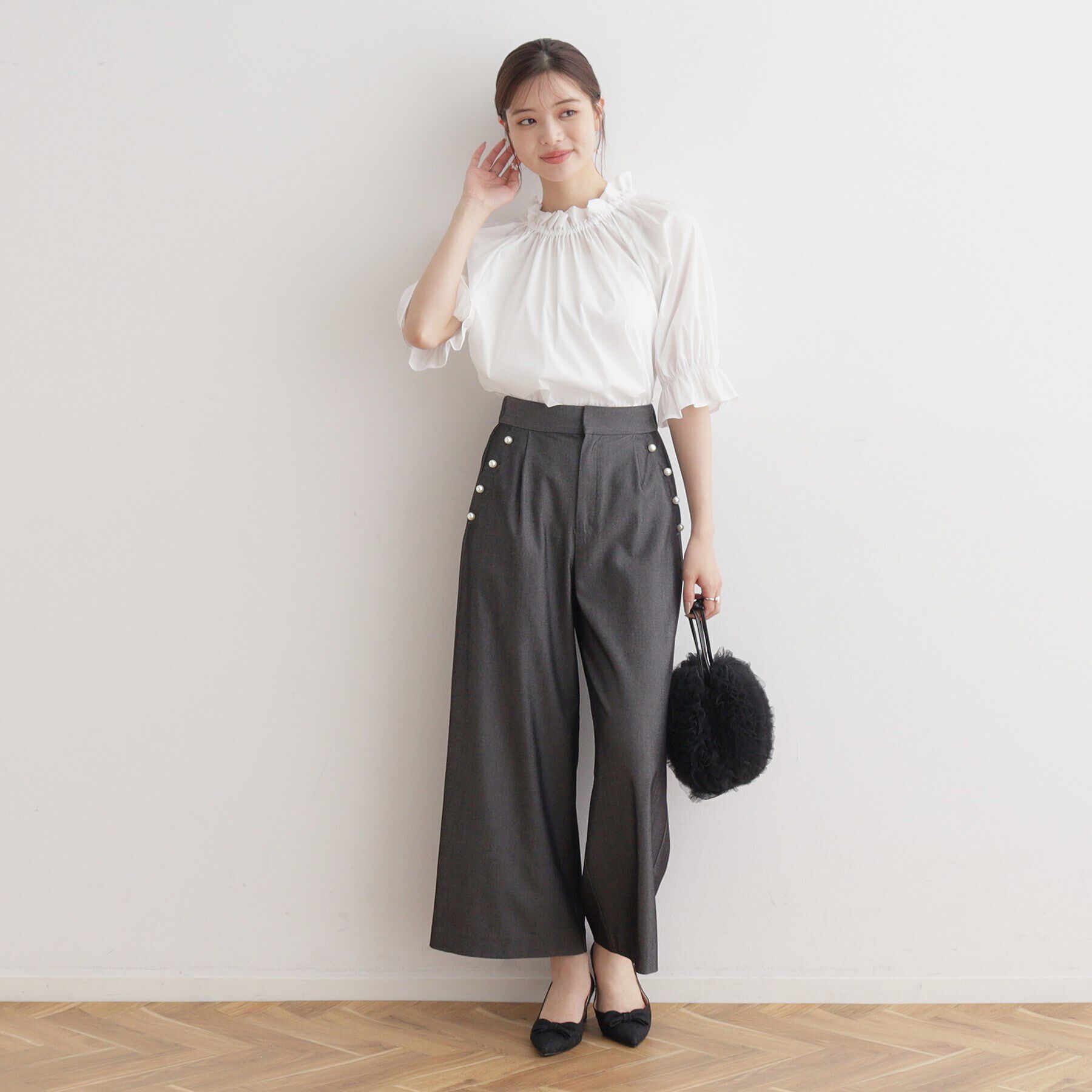 Couture broach「ギャザーフリルリボンタイ」|シャツ・ブラウス|