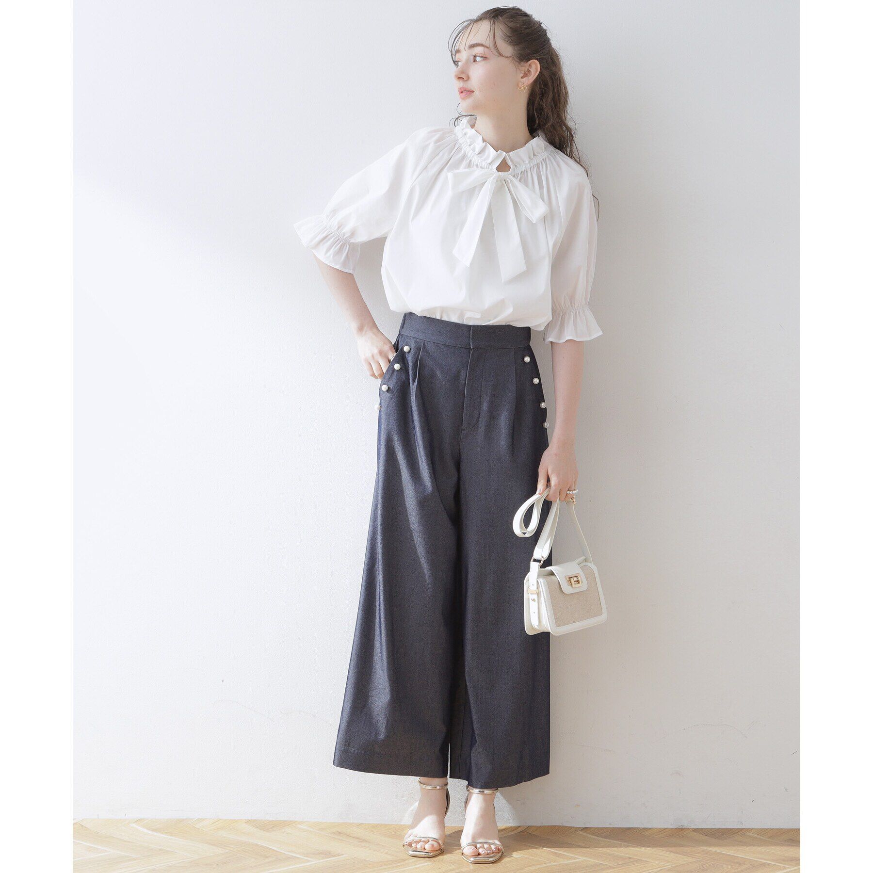 Couture broach「ギャザーフリルリボンタイ」|シャツ・ブラウス|