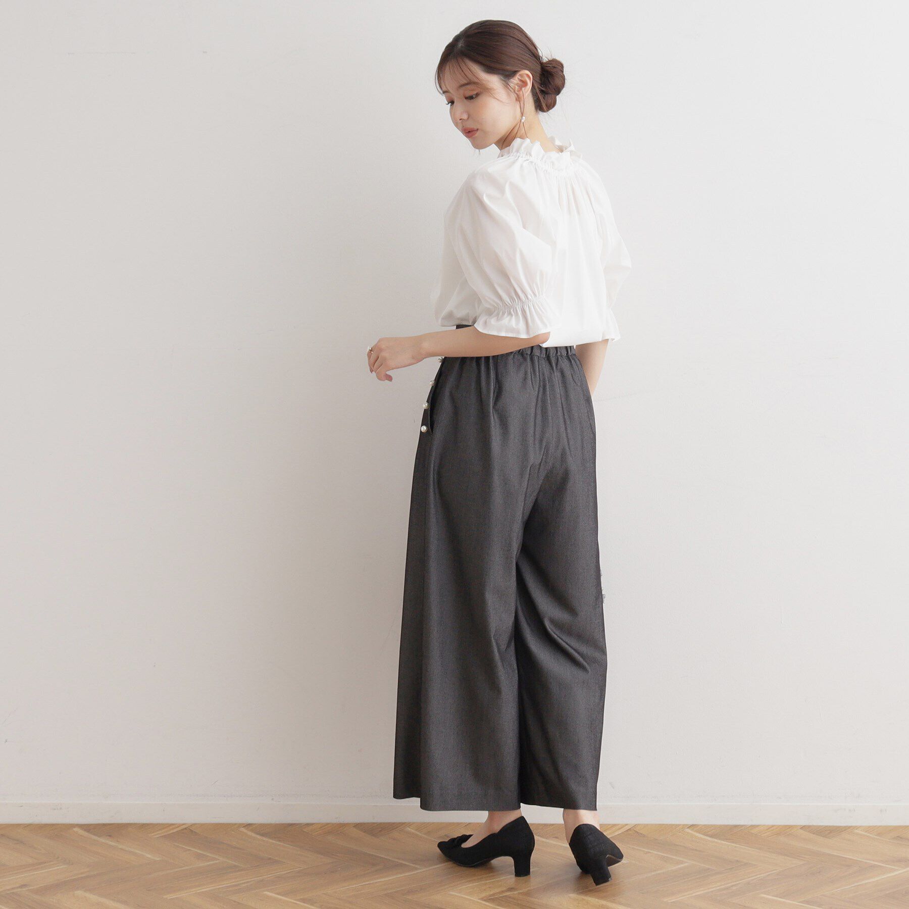 Couture broach「ギャザーフリルリボンタイ」|シャツ・ブラウス|