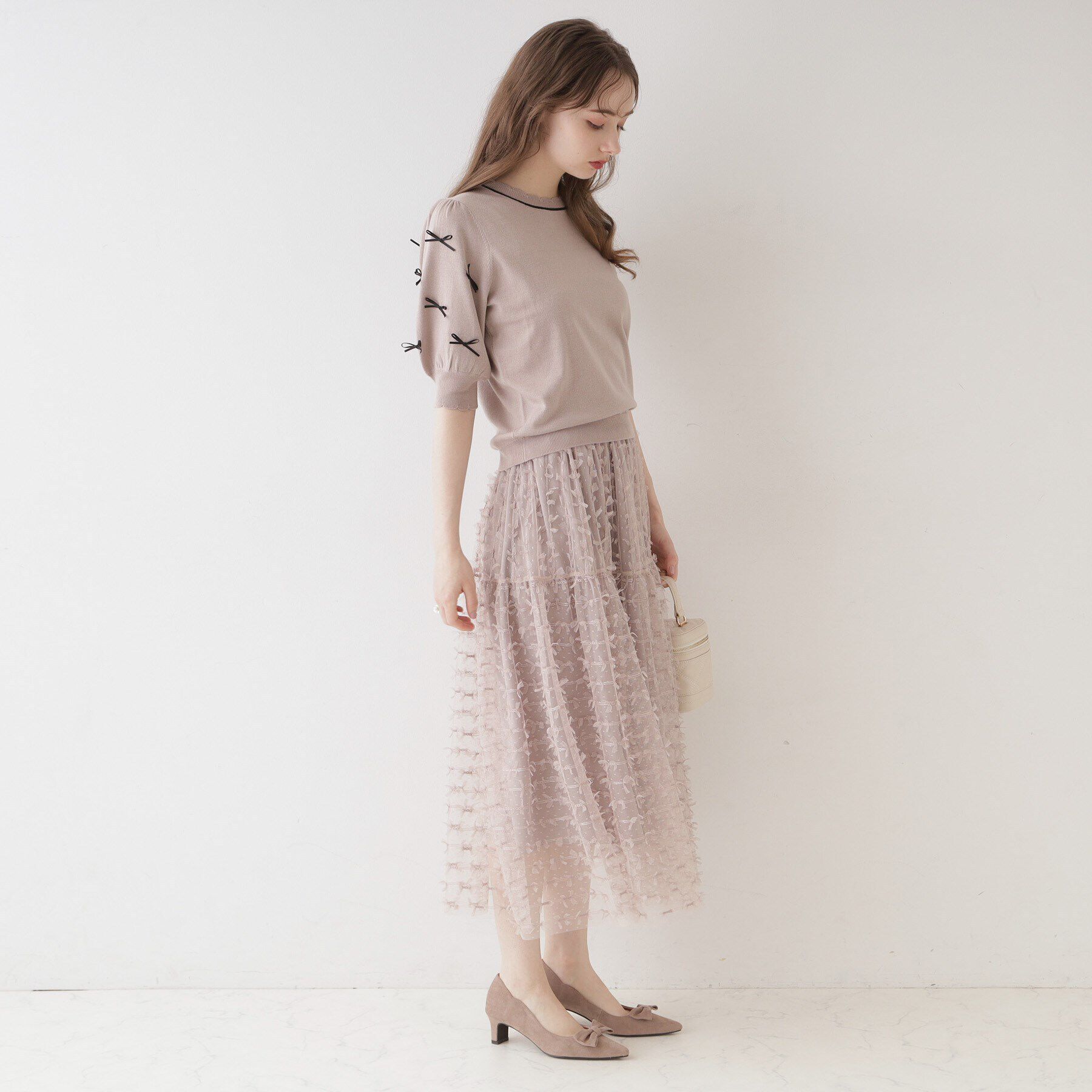 Couture broach「【リボン好き必見・二の腕カバー】リボン袖ニット」|ニット・セーター|