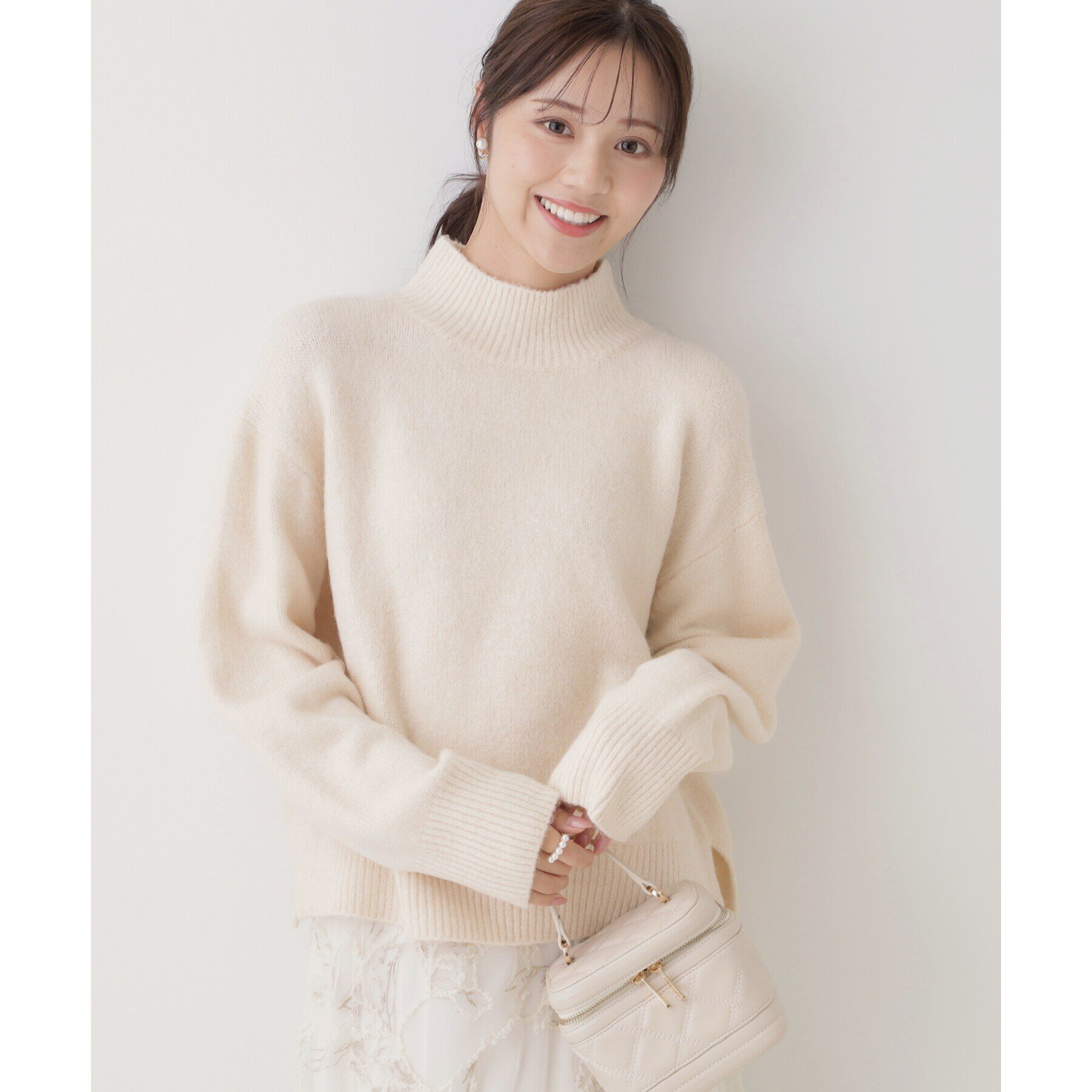 Couture broach「【柔らかな肌ざわり・上質ニット】ヤクライクハイネックニット」|ニット・セーター|