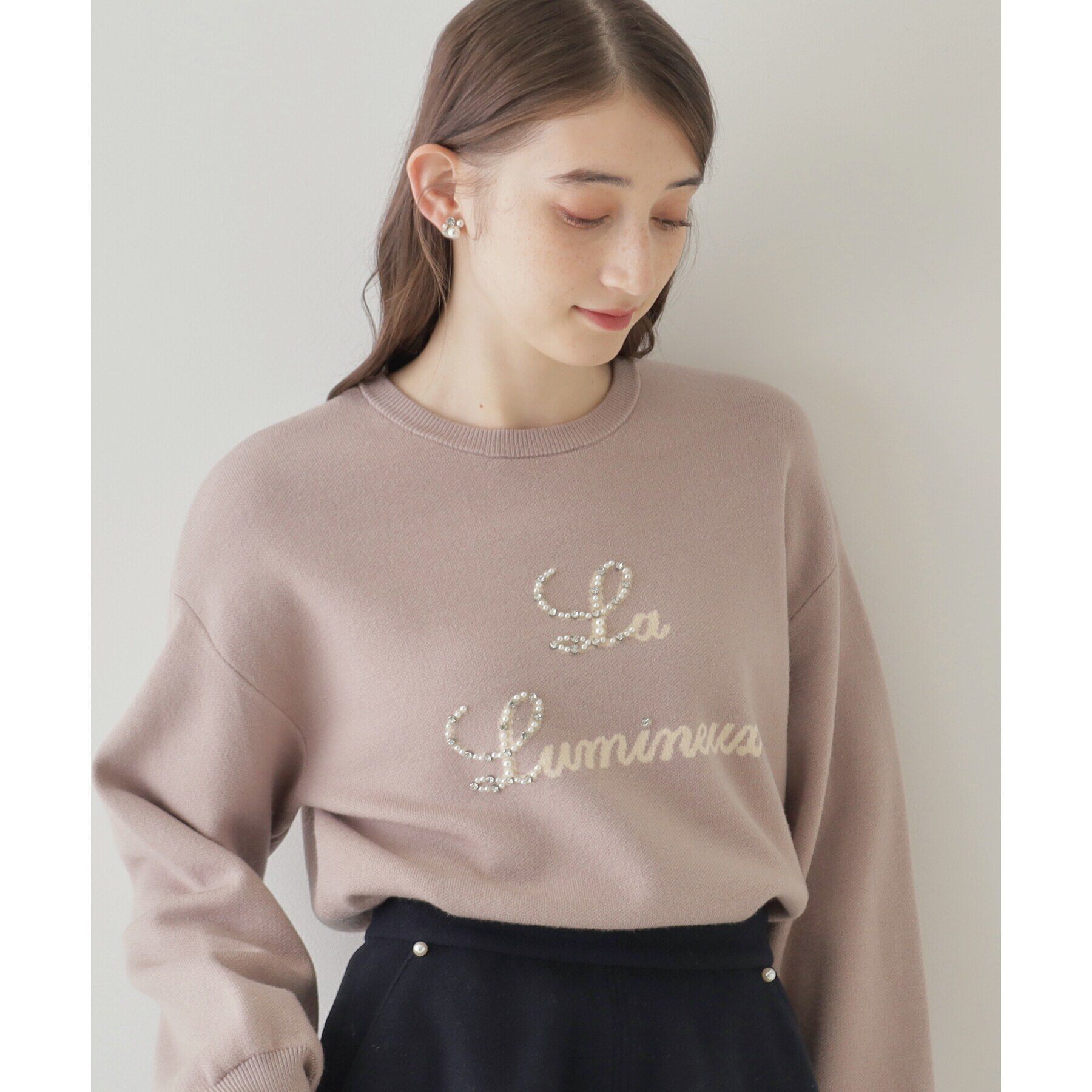 Couture broach「【目を惹くきらめきニット】ビジューロゴニット」|ニット・セーター|