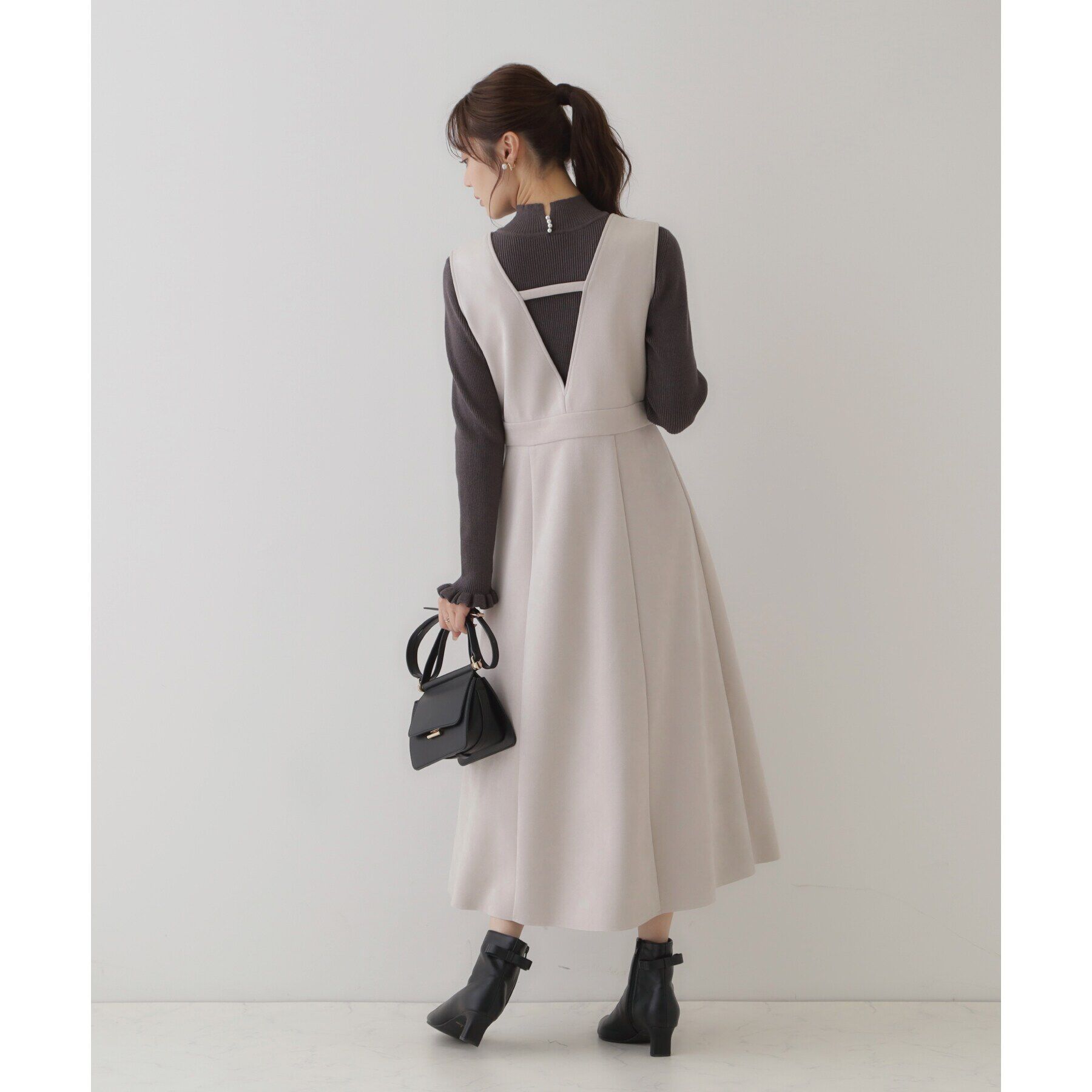 Couture broach「【大人レディな華やぎジャンスカ】スエード調ダンボールデザインジャンスカ」|ワンピース|