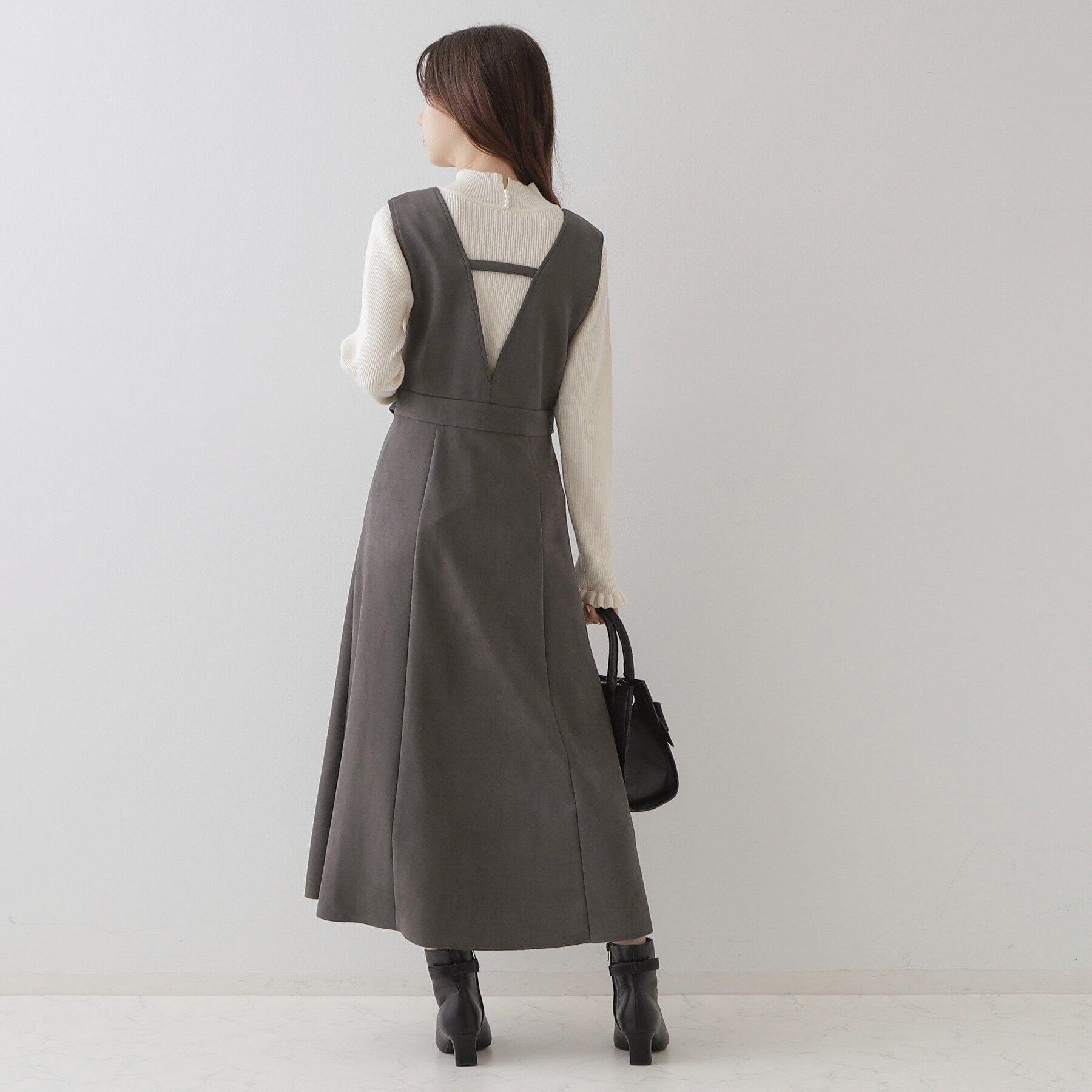 Couture broach「【大人レディな華やぎジャンスカ】スエード調ダンボールデザインジャンスカ」|ワンピース|