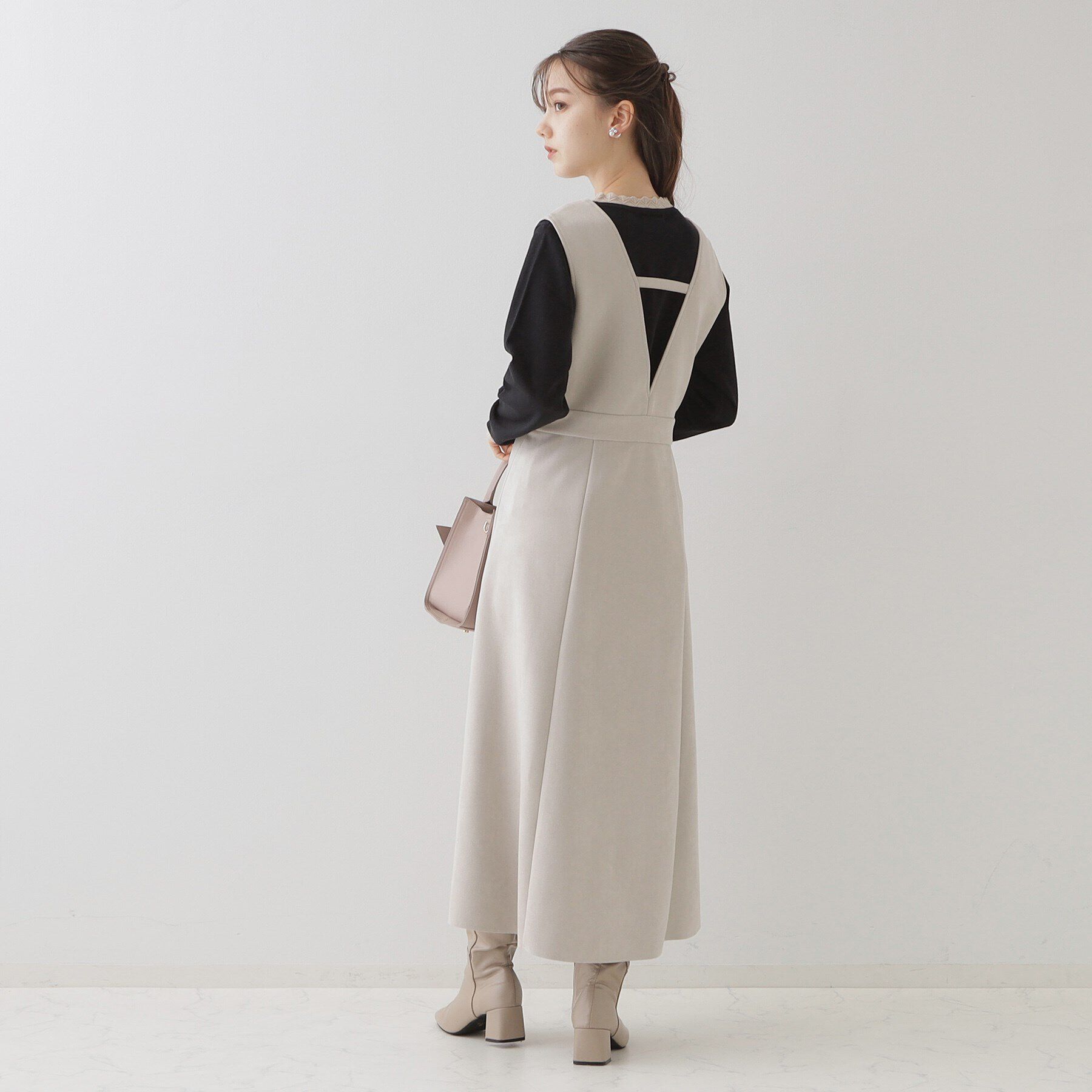 Couture broach「【大人レディな華やぎジャンスカ】スエード調ダンボールデザインジャンスカ」|ワンピース|