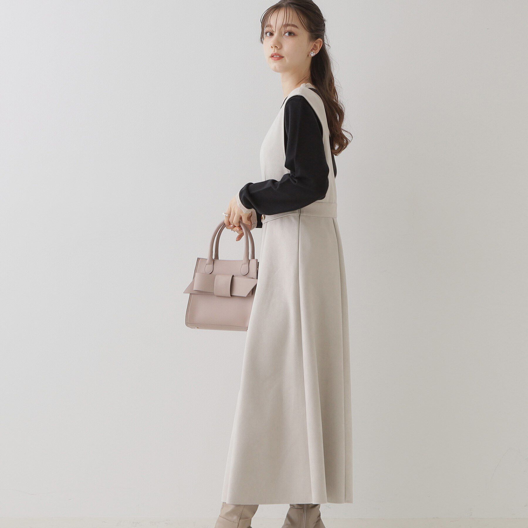 Couture broach「【大人レディな華やぎジャンスカ】スエード調ダンボールデザインジャンスカ」|ワンピース|