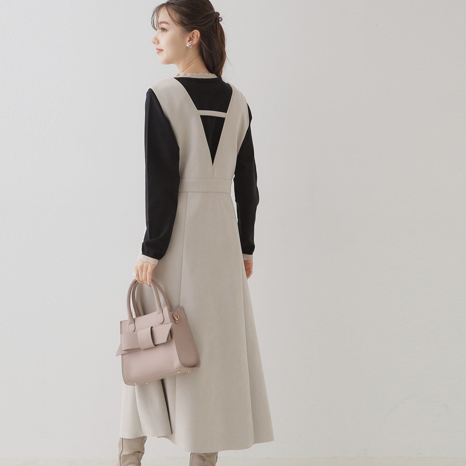 Couture broach「【大人レディな華やぎジャンスカ】スエード調ダンボールデザインジャンスカ」|ワンピース|