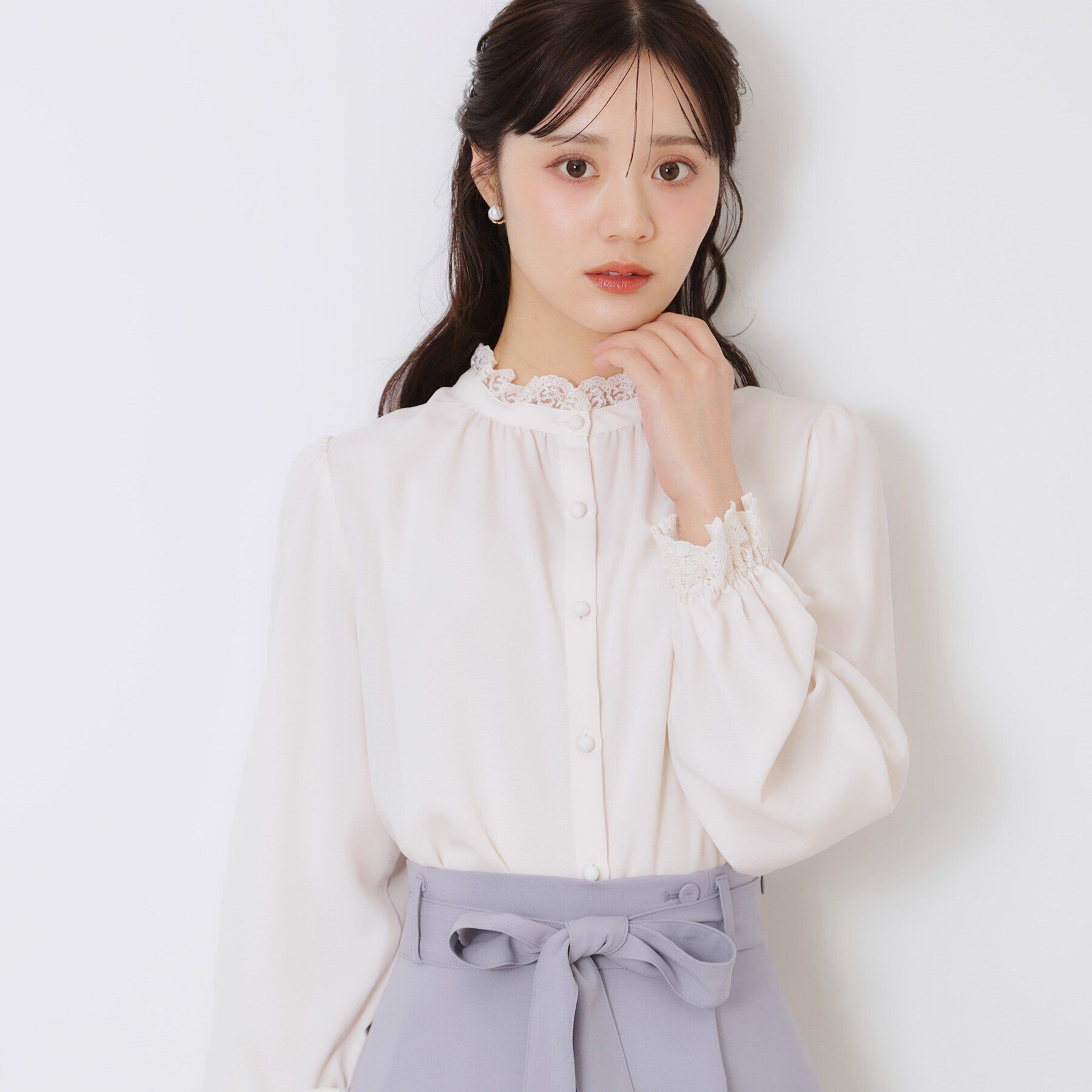 Couture broach「【ほろ甘・大人カワイイ】エンブロレース2WAYブラウス」|シャツ・ブラウス|