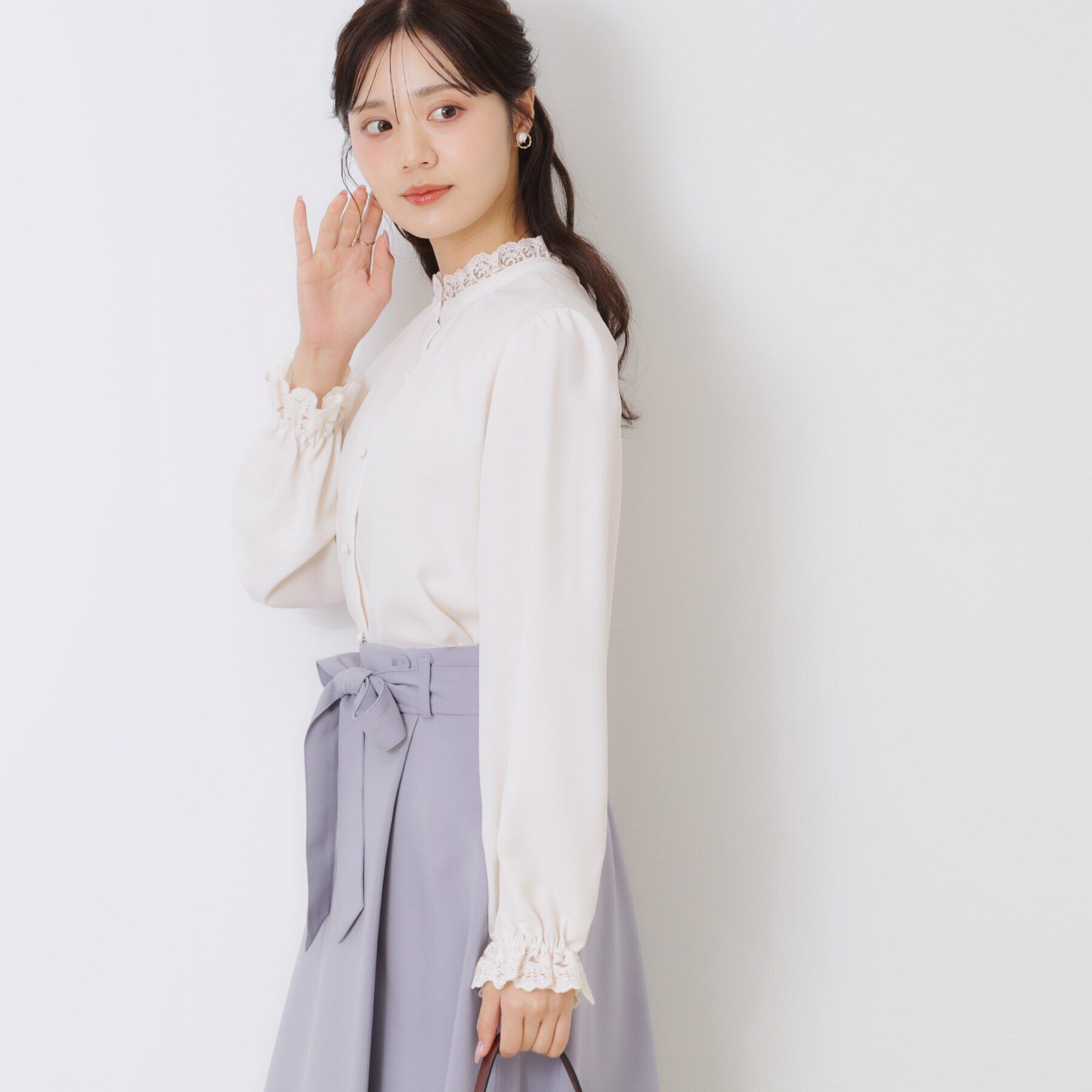 Couture broach「【ほろ甘・大人カワイイ】エンブロレース2WAYブラウス」|シャツ・ブラウス|