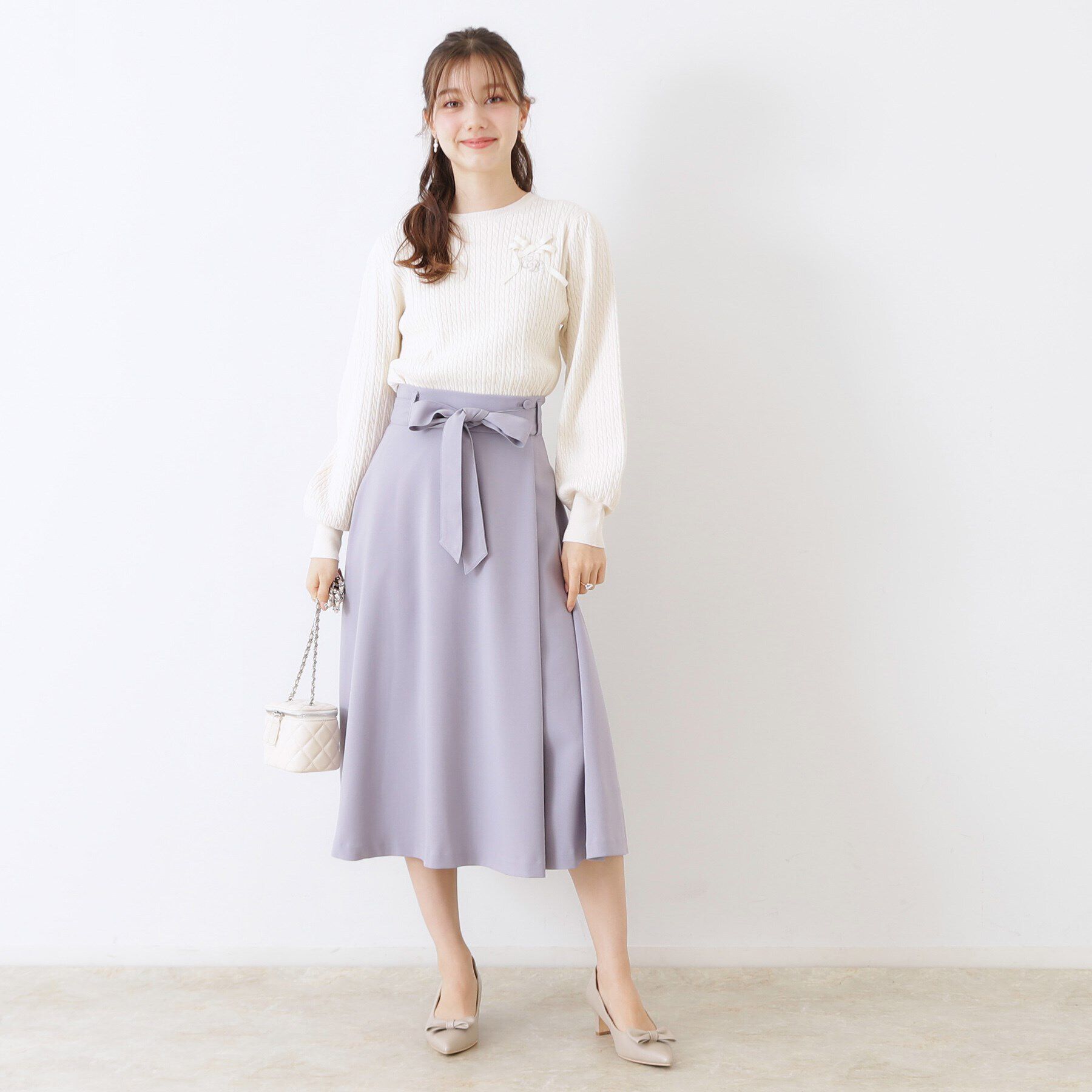 Couture broach「【きれいめ・美脚効果・通勤】ネオシャンブルラップ風スカート」|スカート|