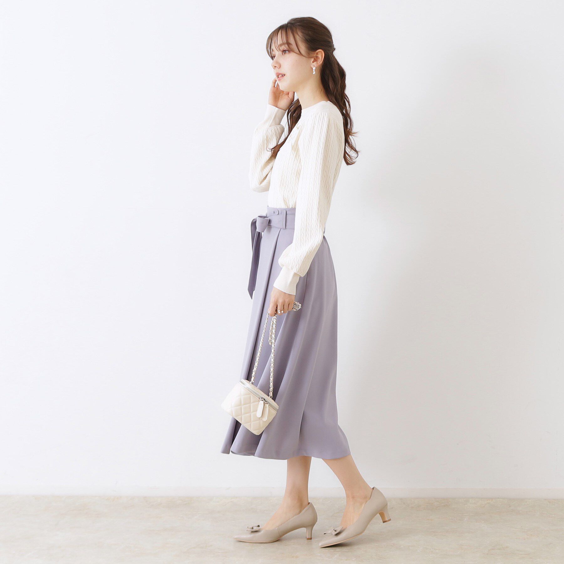 Couture broach「【きれいめ・美脚効果・通勤】ネオシャンブルラップ風スカート」|スカート|