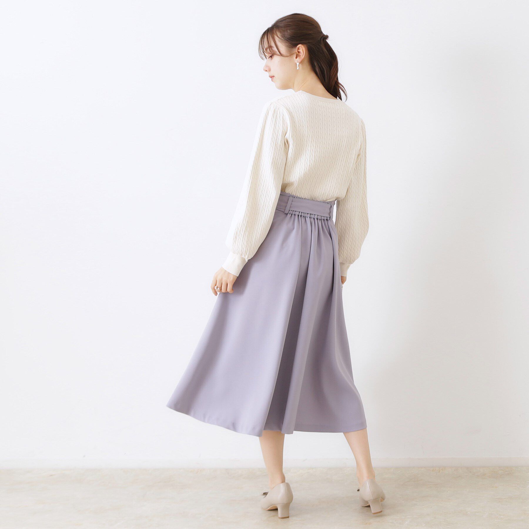 Couture broach「【きれいめ・美脚効果・通勤】ネオシャンブルラップ風スカート」|スカート|
