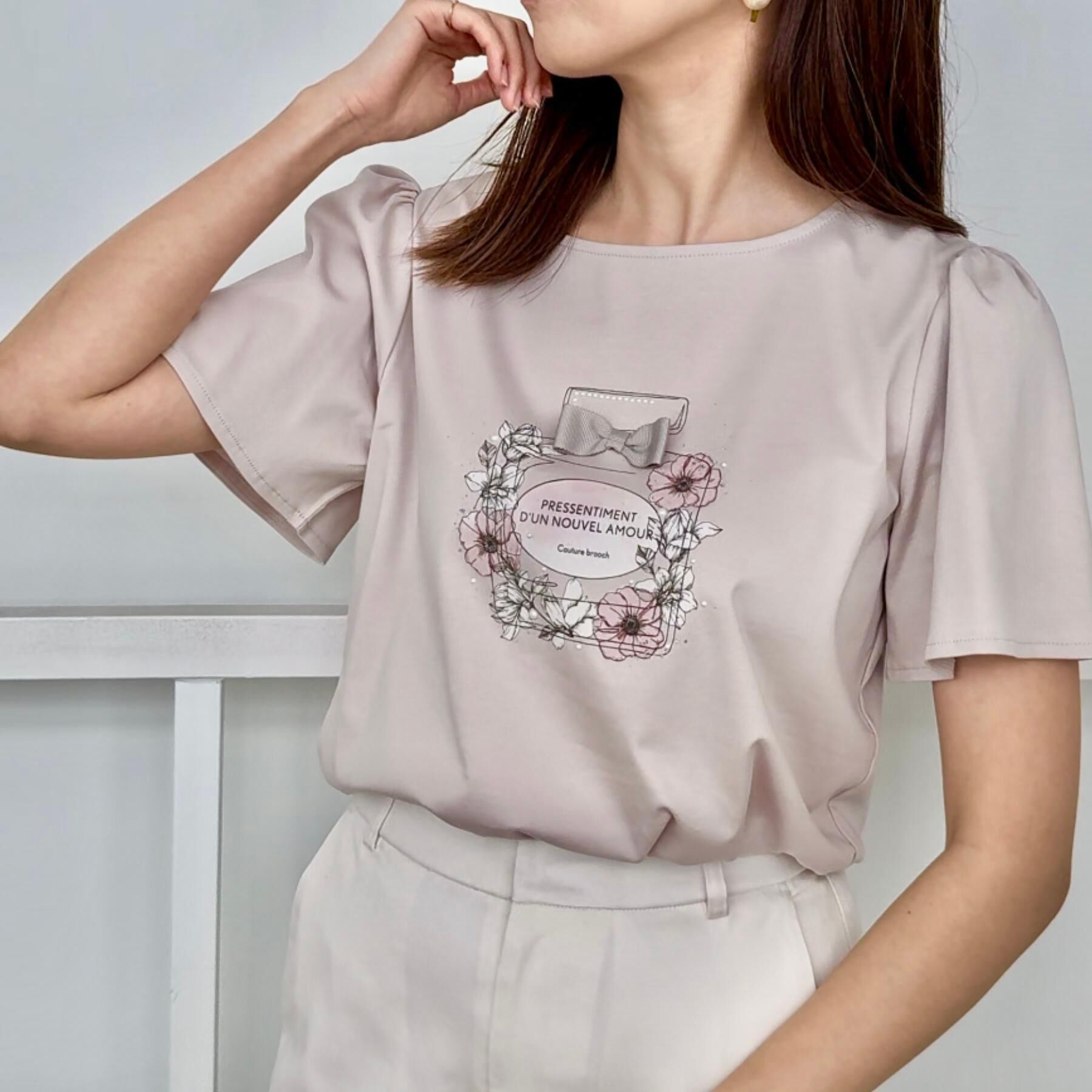 Couture broach「【接触冷感・UVカット】パフュームプリントTシャツ」|Tシャツ・カットソー|