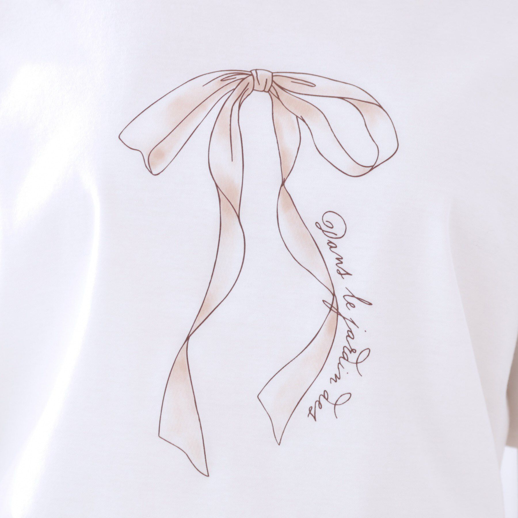 Couture broach「【マシンウォッシャブル・接触冷感・UV機能】60リボンロゴプリント フレアーT」|Tシャツ・カットソー|