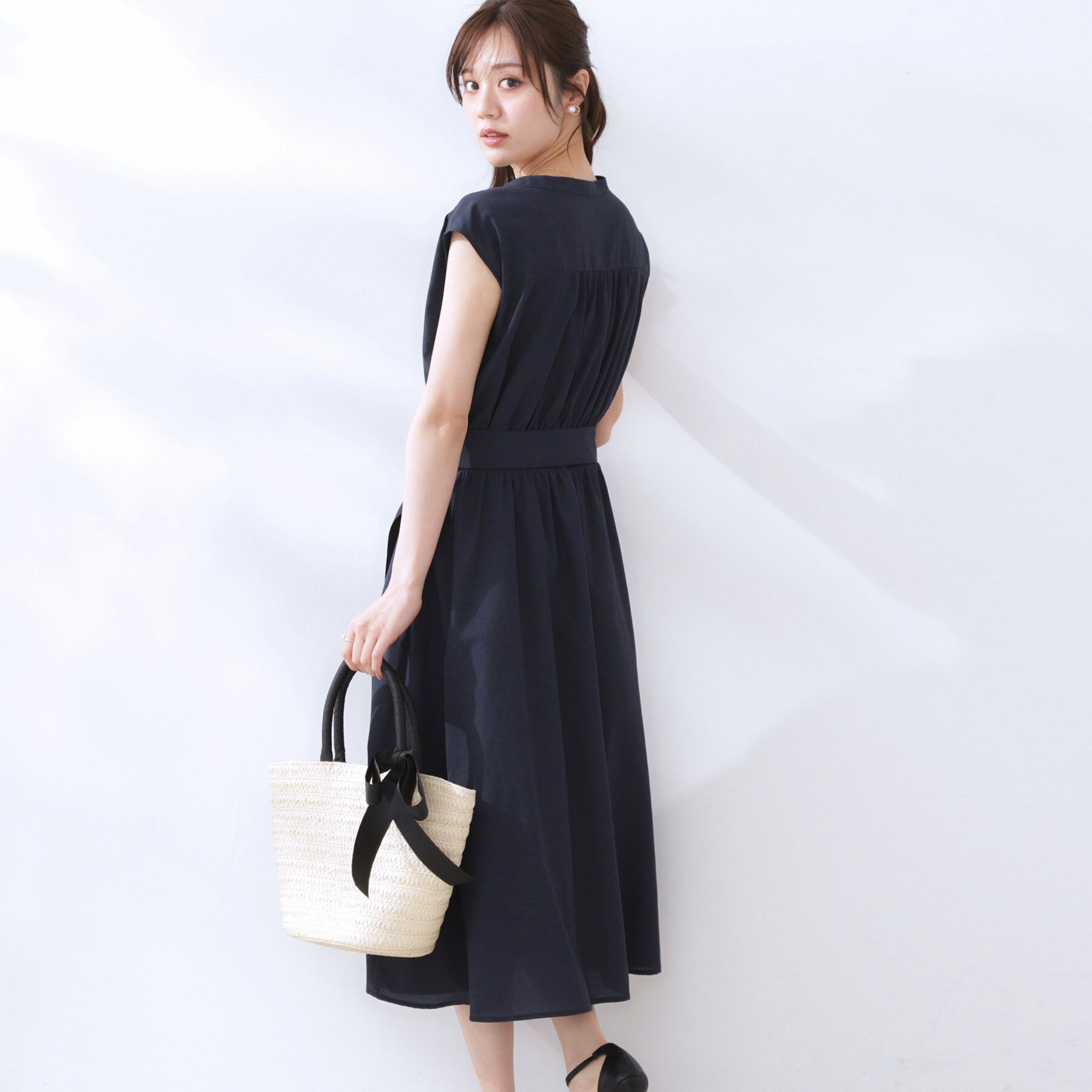 Couture broach「【ドライタッチ・しわになりにくい・通勤】麻調シャツワンピース」|ワンピース|