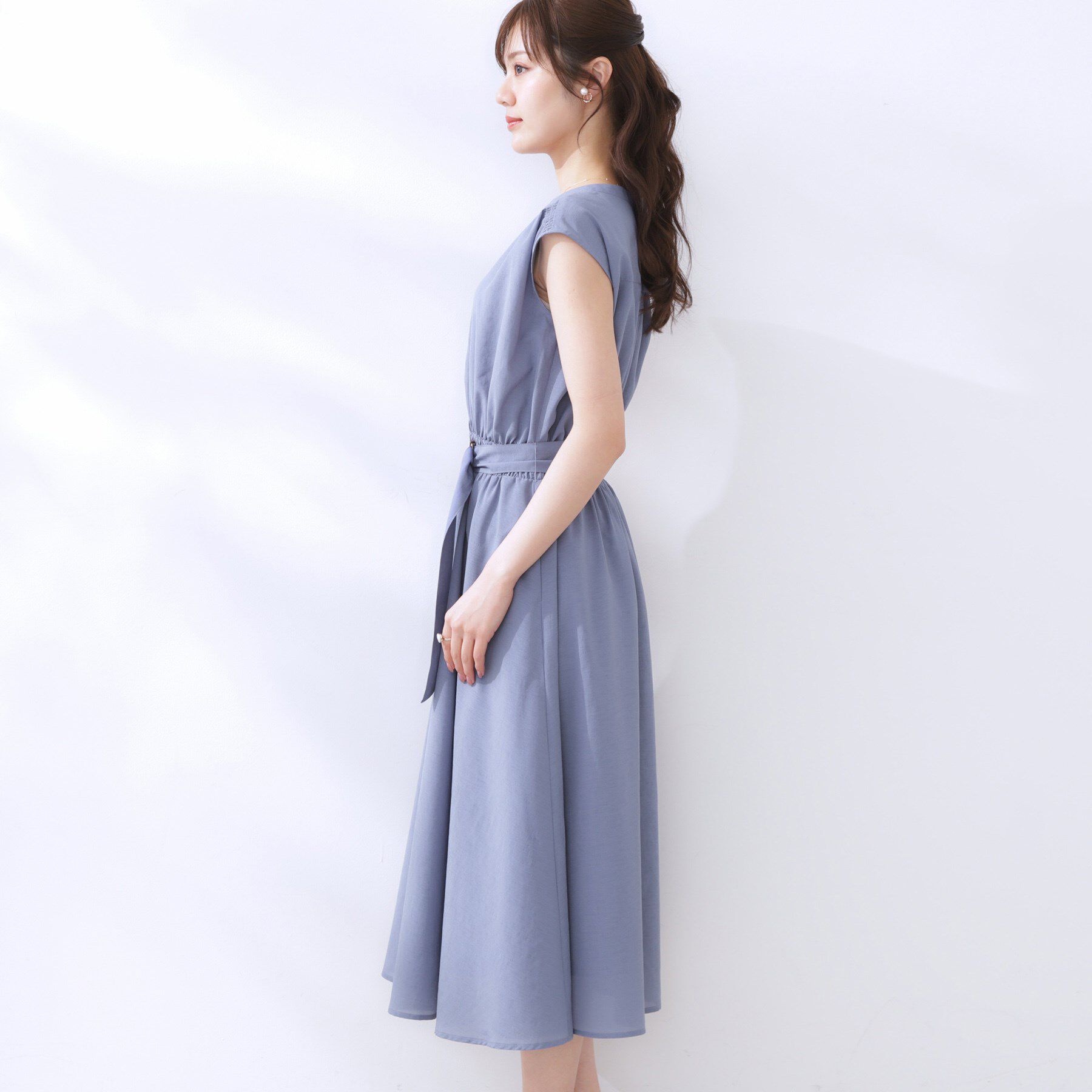 Couture broach「【ドライタッチ・しわになりにくい・通勤】麻調シャツワンピース」|ワンピース|