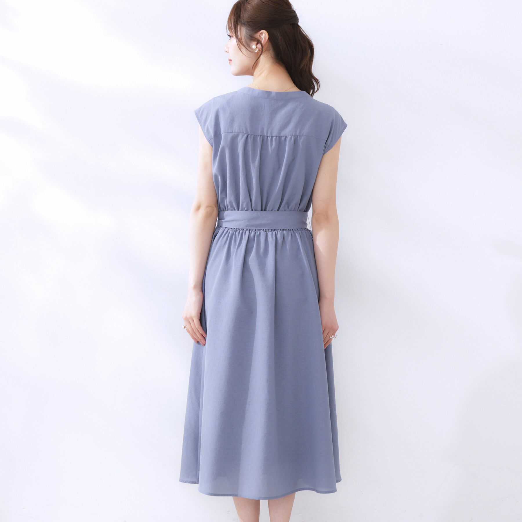 Couture broach「【ドライタッチ・しわになりにくい・通勤】麻調シャツワンピース」|ワンピース|