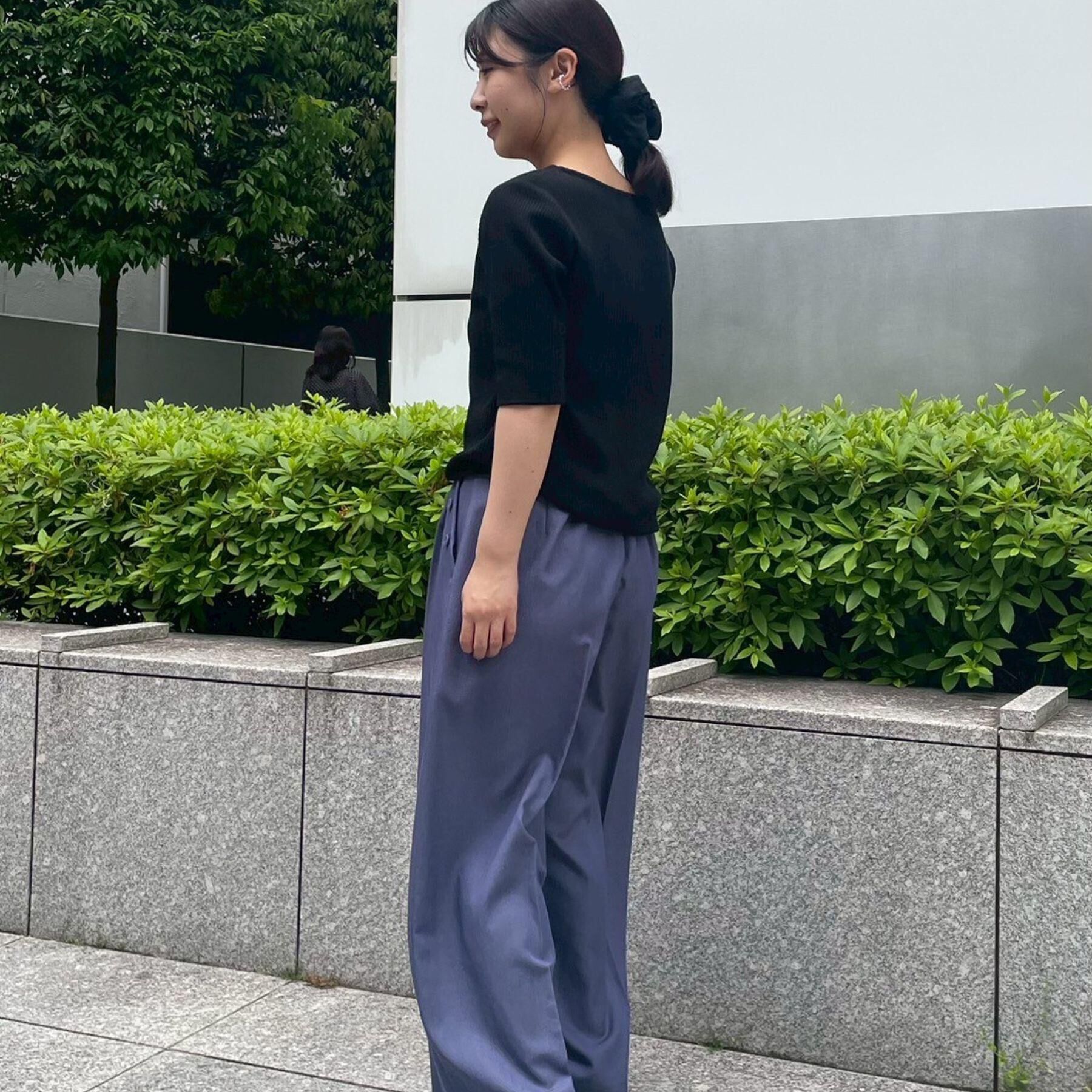 Couture broach「【マシンウォッシャブル・アンチピリング・二の腕カバー】ハートネックテレコ5分袖プルオーバー」|Tシャツ・カットソー|