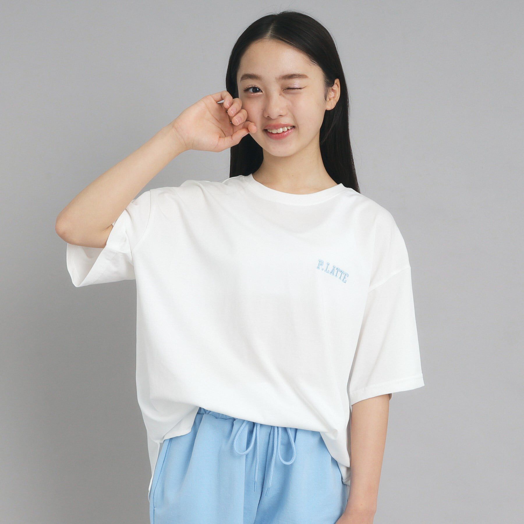 PINK-latte「【接触冷感/130cmあり】ピンクマテTシャツ」|Tシャツ・カットソー|