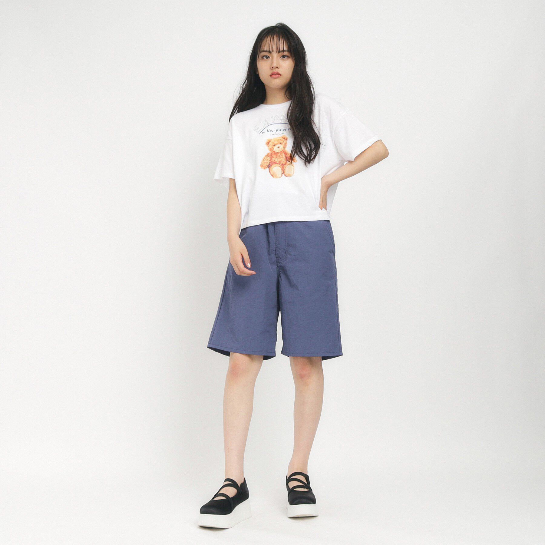 PINK-latte「【130cmあり】さらっと快適 ナイロンハーフパンツ」|その他|