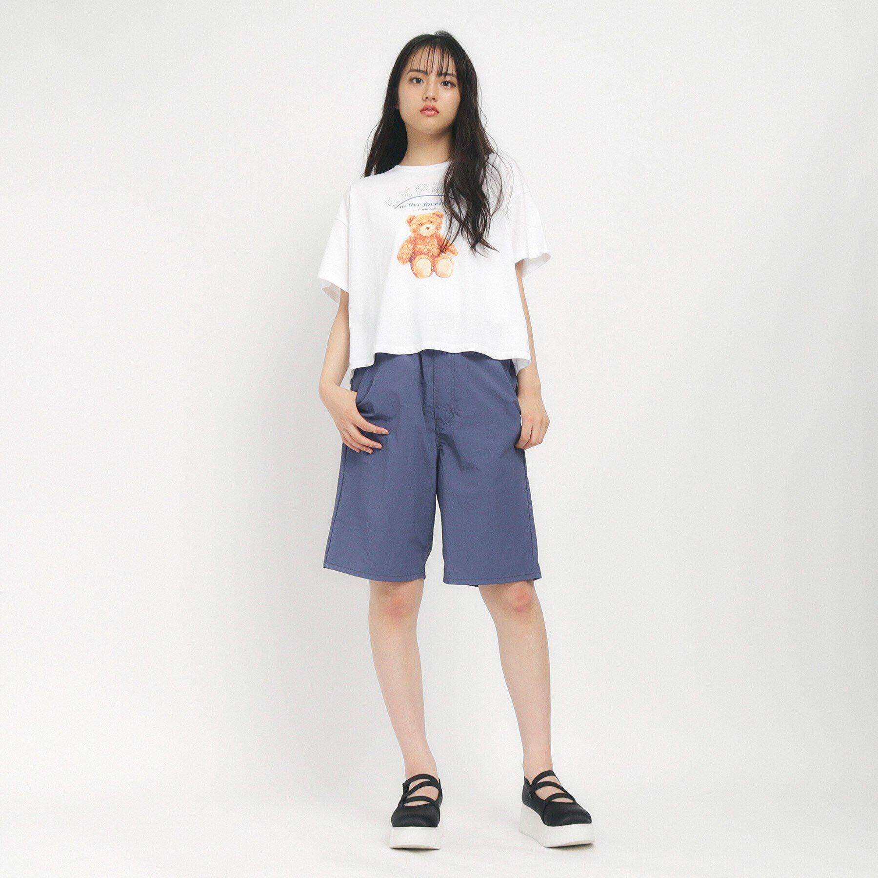 PINK-latte「【130cmあり】さらっと快適 ナイロンハーフパンツ」|その他|