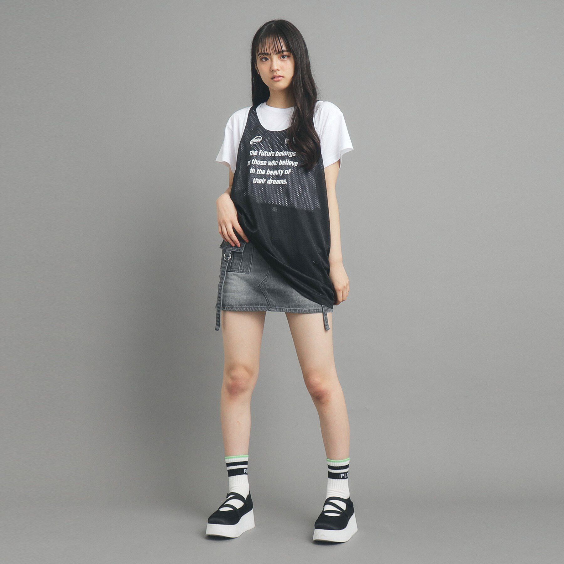 PINK-latte「【セットアイテム】メッシュワンピース」|その他|ブラック(019)