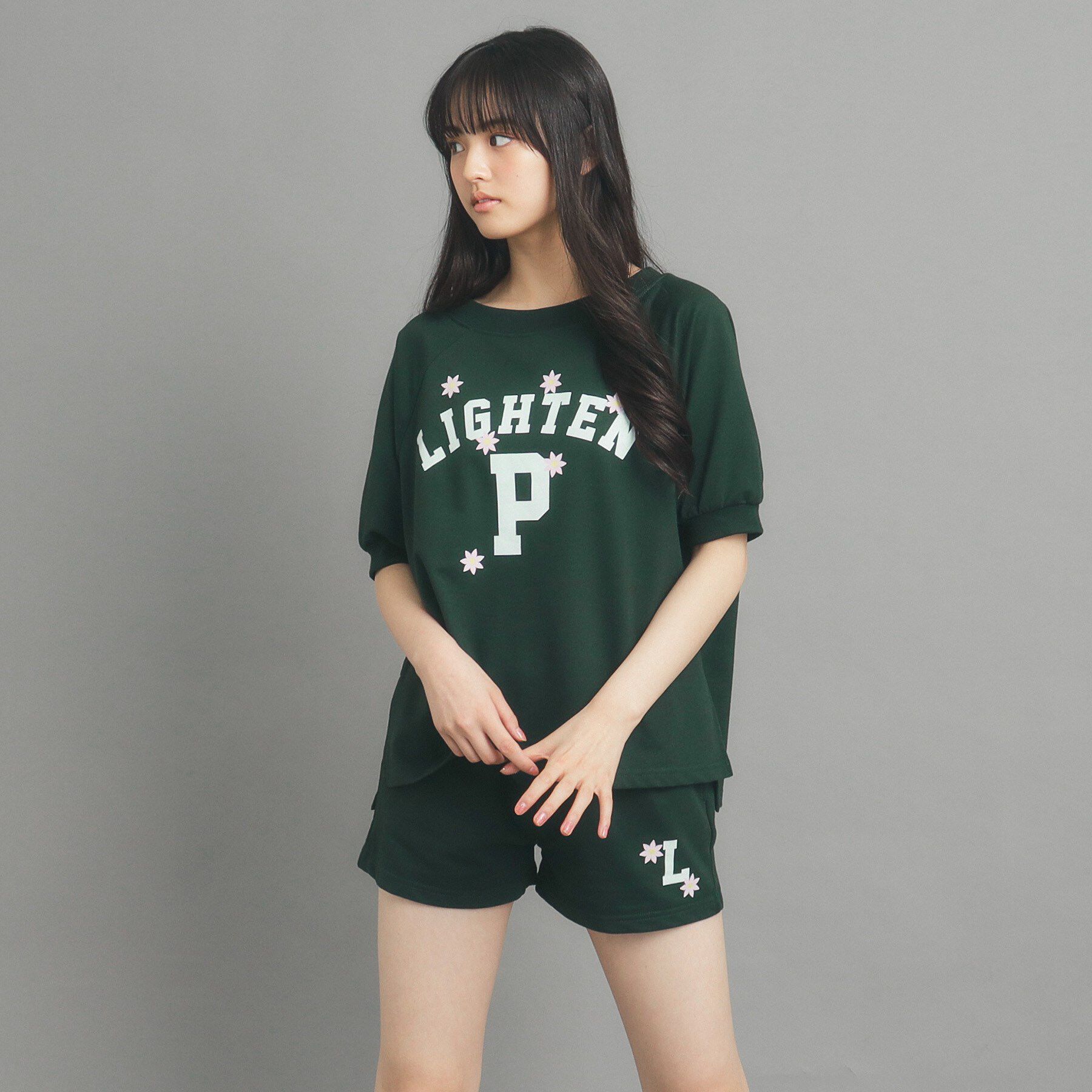 PINK-latte「【130cmあり/セットアイテム】裏毛カレッジプリント」|その他|