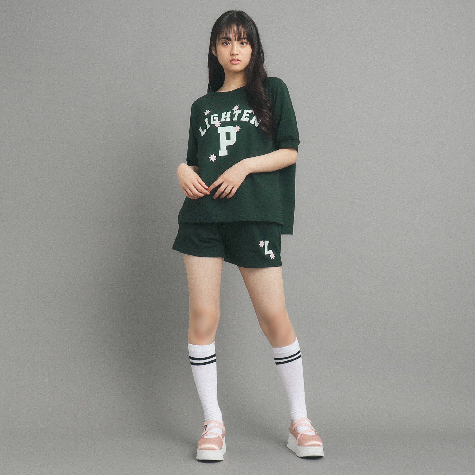 PINK-latte「【130cmあり/セットアイテム】裏毛カレッジプリント」|その他|