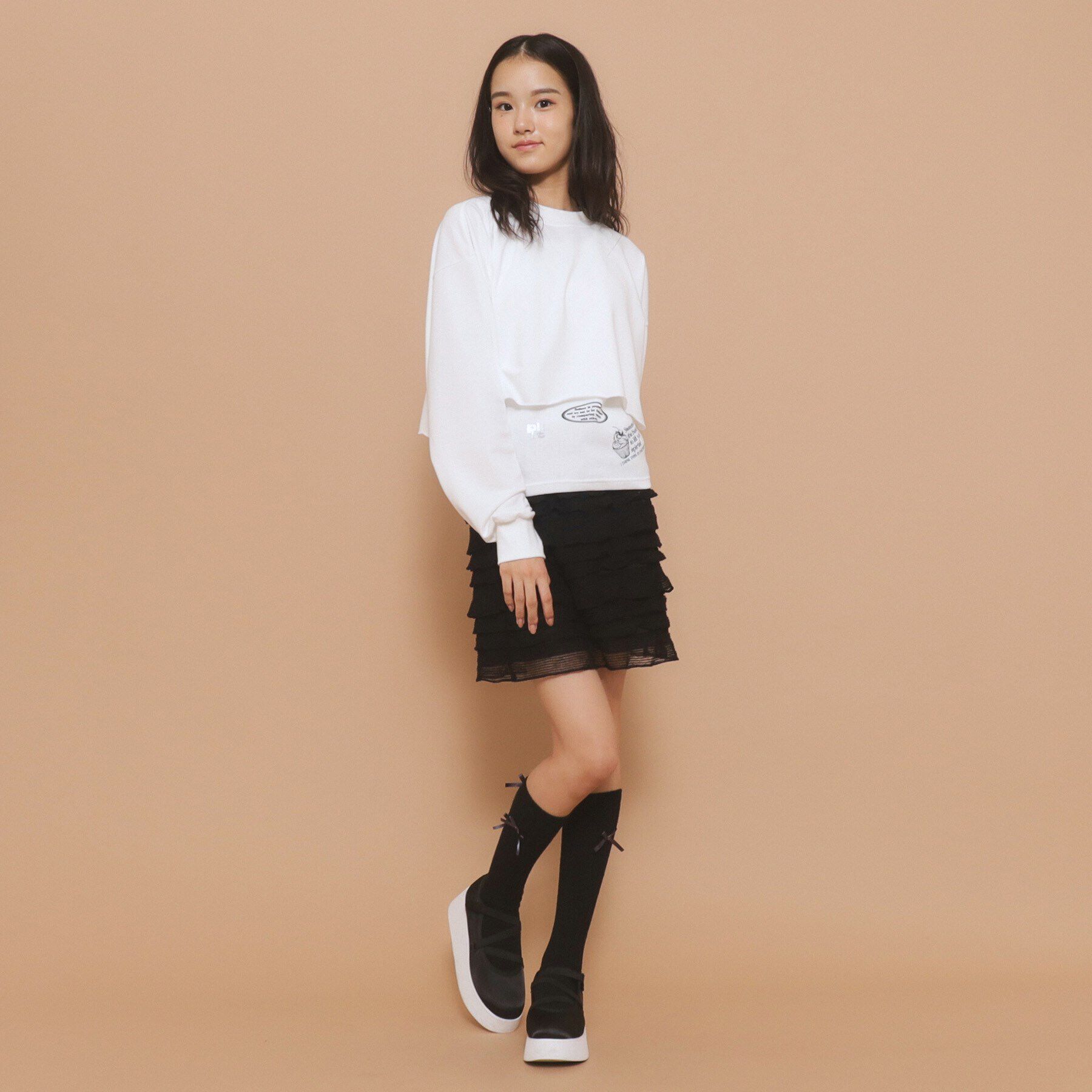 PINK-latte「【130cmあり／セットアイテム】レイヤード トップス」|その他|